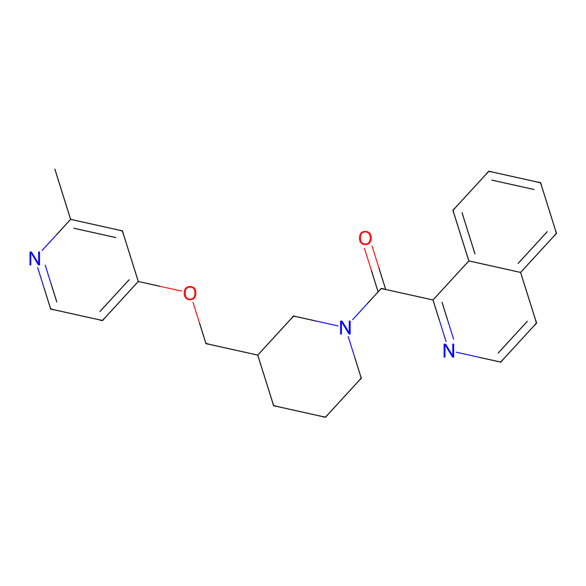 1-(3-{[(2-Methylpyridin-4-yl)oxy]methyl}piperidine-1-carbonyl)isoquinoline molecular structure, CAS 2380058-37-5