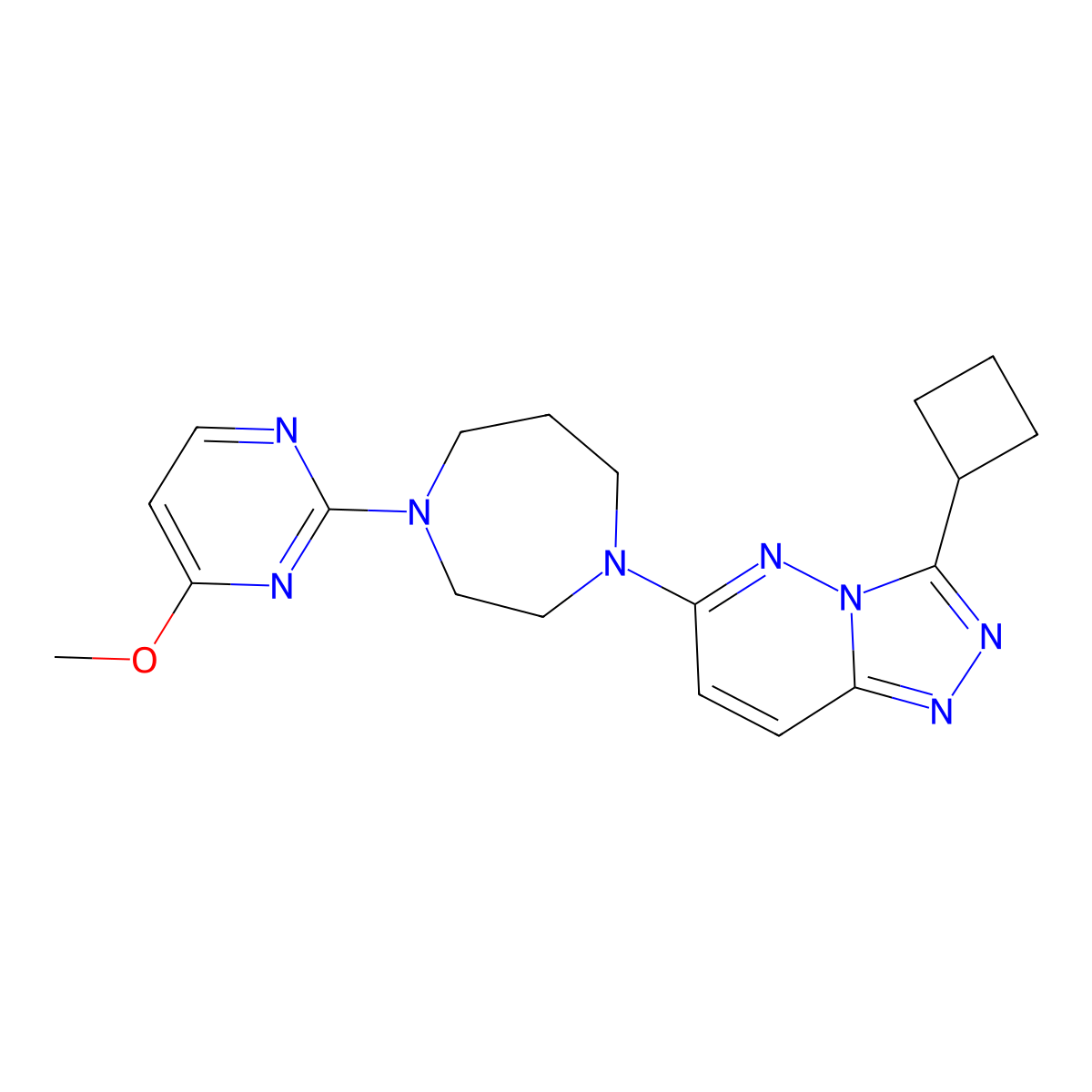 1-{3-Cyclobutyl-[1,2,4]triazolo[4,3-b]pyridazin-6-yl}-4-(4-methoxypyrimidin-2-yl)-1,4-diazepane molecular structure, CAS 2380058-42-2