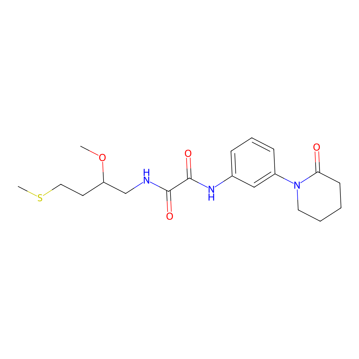 N-(2-Methoxy-4-methylsulfanylbutyl)-N'-[3-(2-oxopiperidin-1-yl)phenyl]oxamide molecular structure, CAS 2380058-45-5