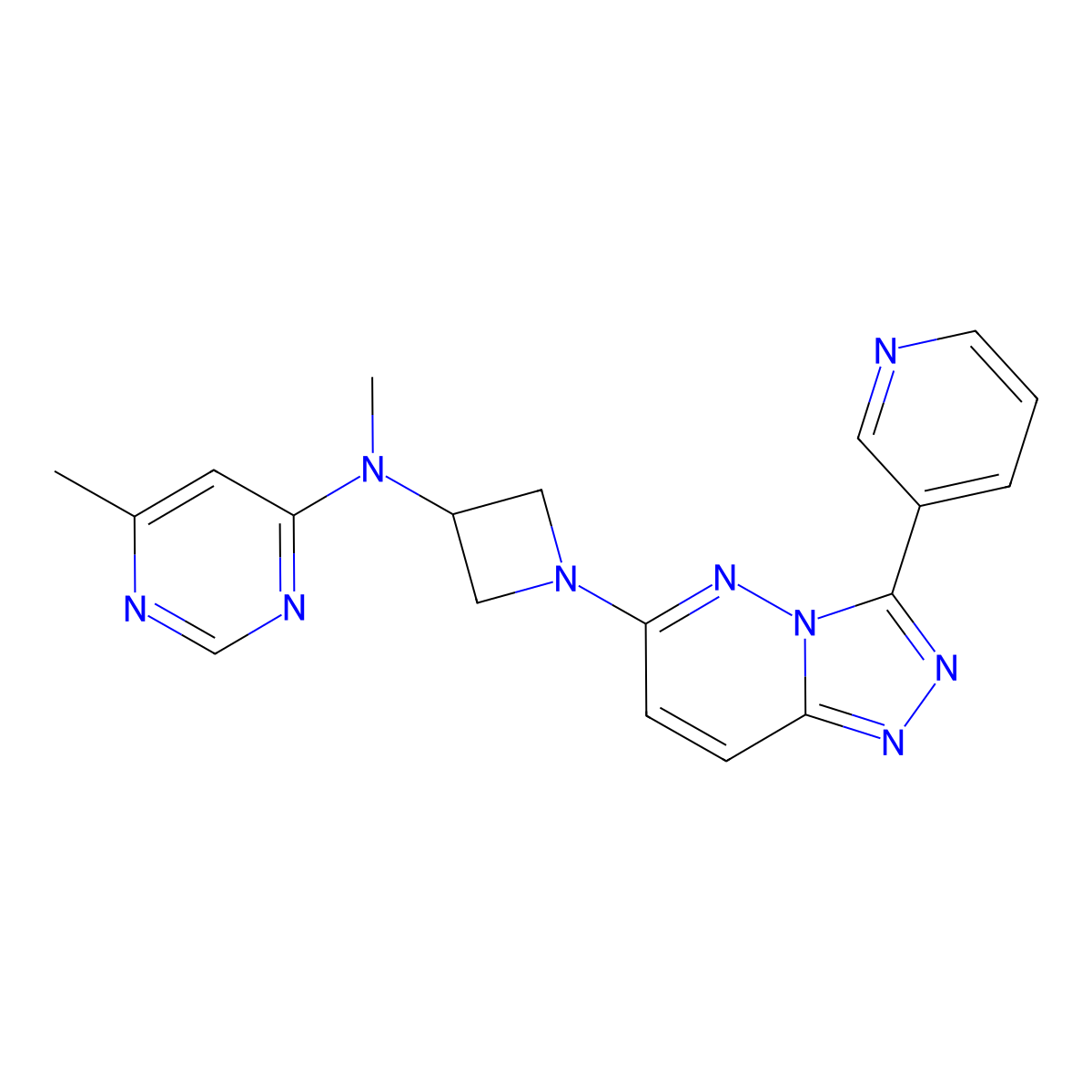 N,6-dimethyl-N-{1-[3-(pyridin-3-yl)-[1,2,4]triazolo[4,3-b]pyridazin-6-yl]azetidin-3-yl}pyrimidin-4-amine molecular structure, CAS 2380058-49-9