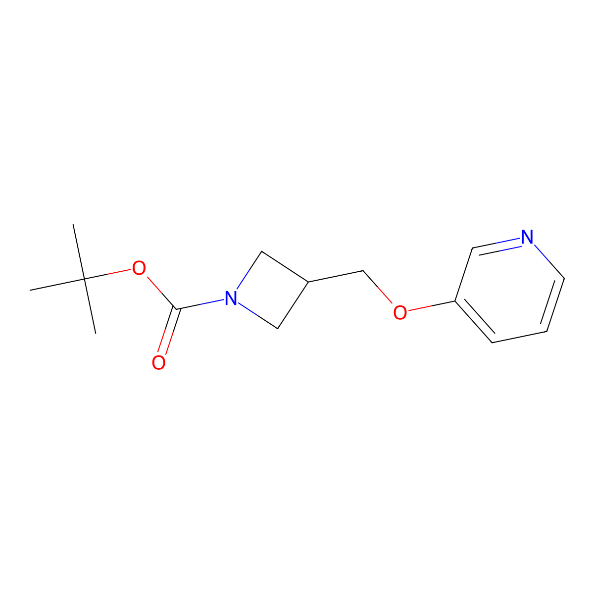 Tert-butyl 3-[(pyridin-3-yloxy)methyl]azetidine-1-carboxylate molecular structure, CAS 2380058-50-2