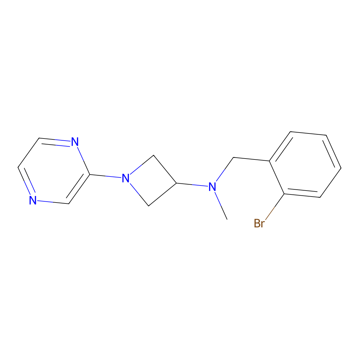 N-[(2-bromophenyl)methyl]-N-methyl-1-(pyrazin-2-yl)azetidin-3-amine molecular structure, CAS 2380058-97-7