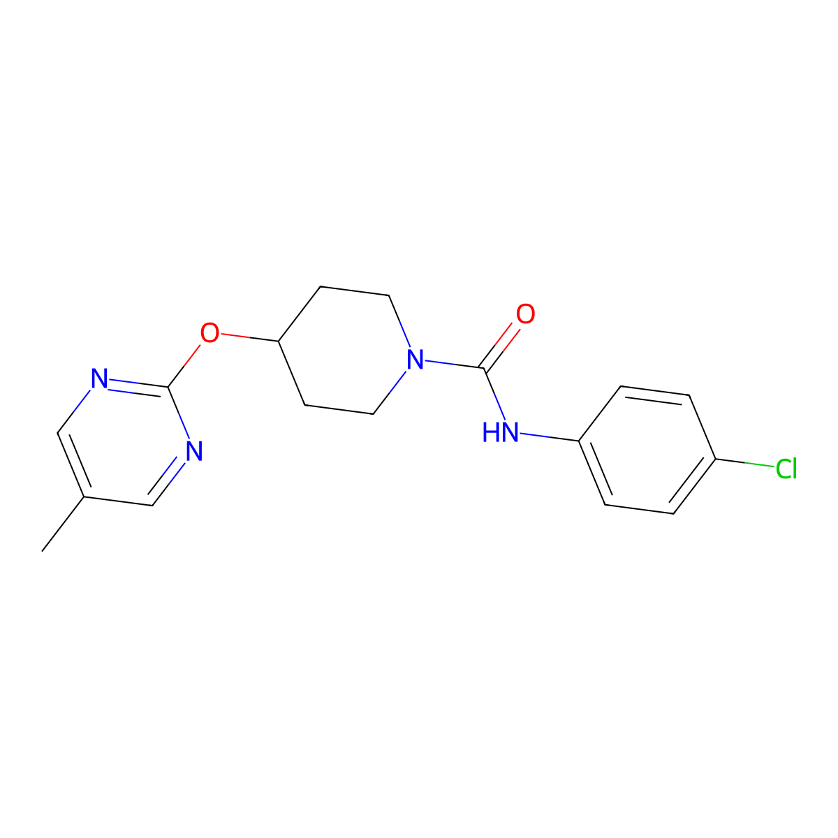 N-(4-chlorophenyl)-4-[(5-methylpyrimidin-2-yl)oxy]piperidine-1-carboxamide molecular structure, CAS 2380059-00-5