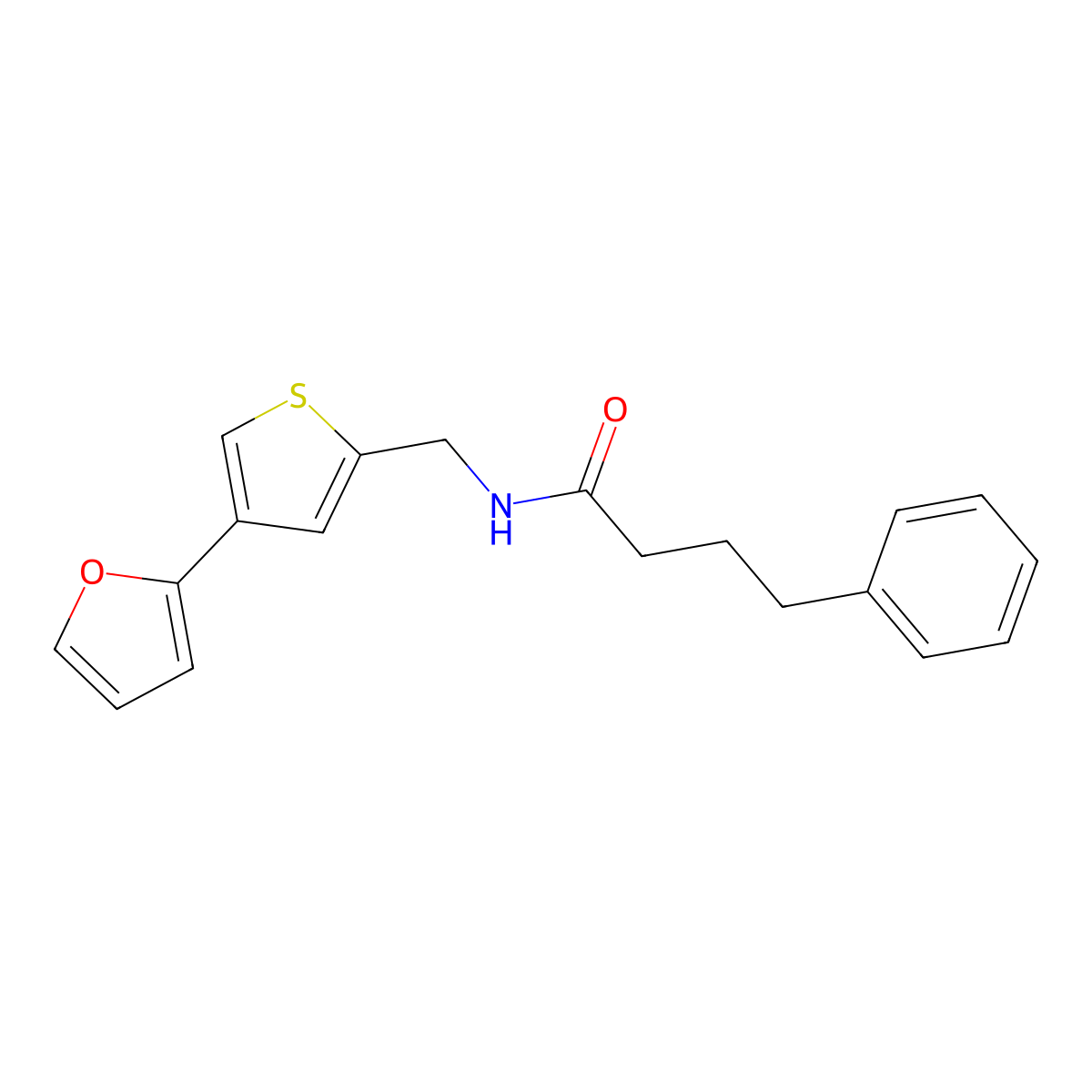 N-{[4-(furan-2-yl)thiophen-2-yl]methyl}-4-phenylbutanamide molecular structure, CAS 2380059-12-9