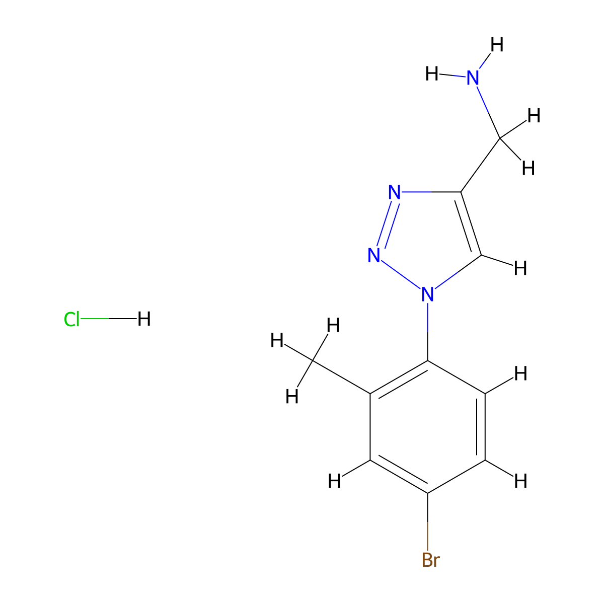 [1-(4-bromo-2-methylphenyl)-1H-1,2,3-triazol-4-yl]methanamine hydrochloride molecular structure, CAS 2380059-15-2