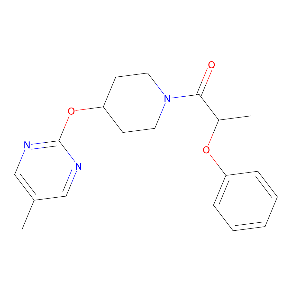 1-{4-[(5-Methylpyrimidin-2-yl)oxy]piperidin-1-yl}-2-phenoxypropan-1-one molecular structure, CAS 2380059-28-7