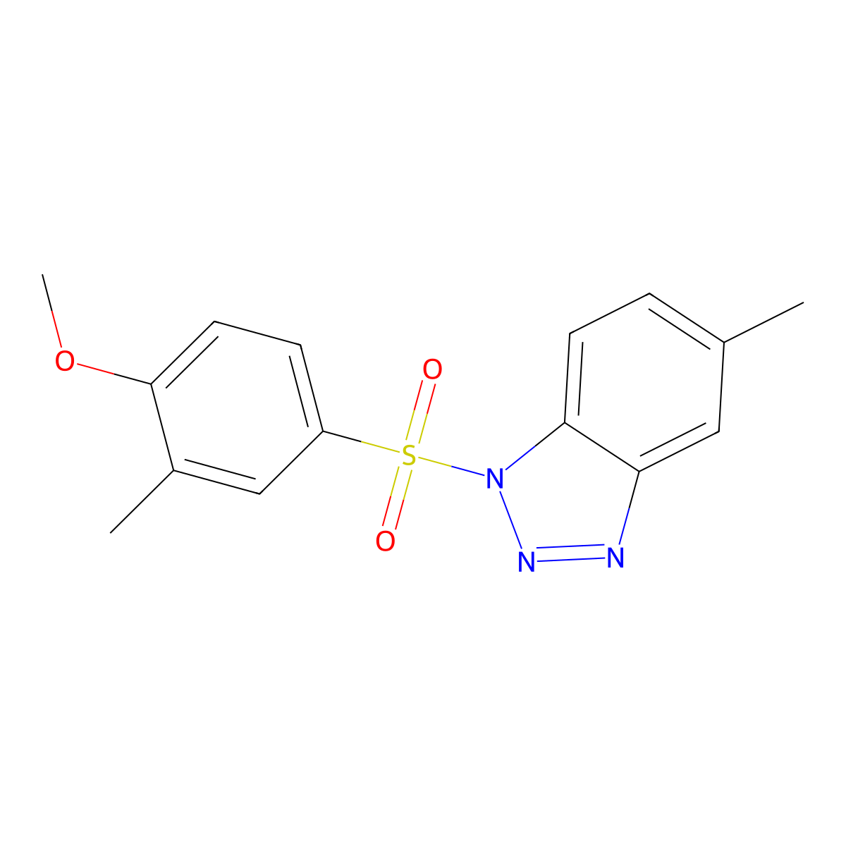 1-(4-methoxy-3-methylbenzenesulfonyl)-5-methyl-1H-1,2,3-benzotriazole molecular structure, CAS 2380059-34-5