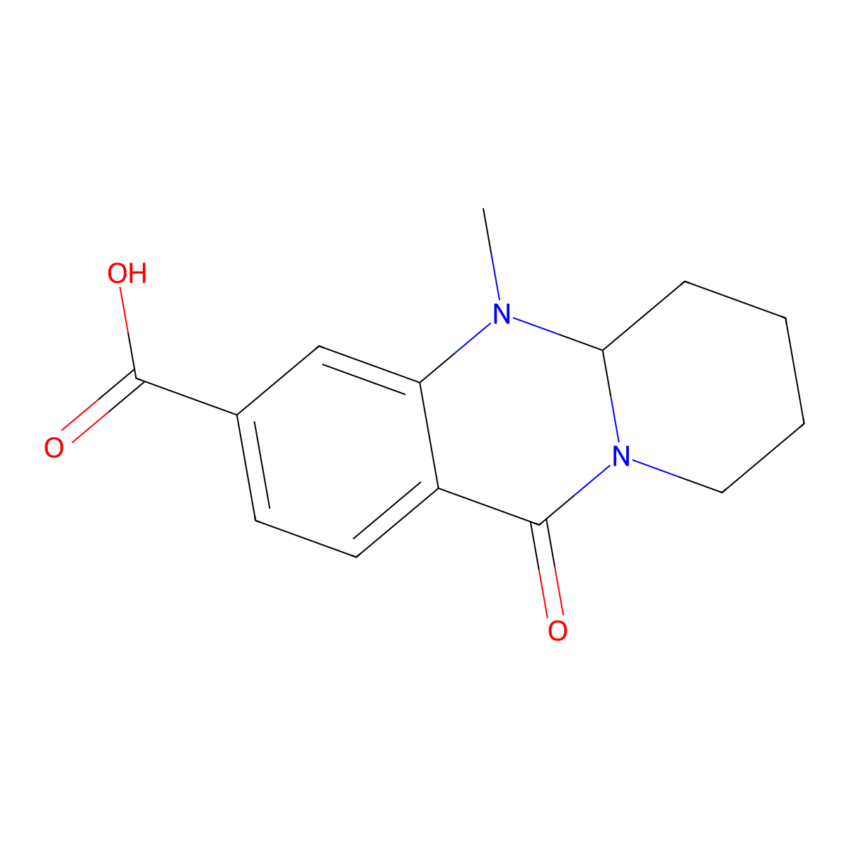 5-methyl-11-oxo-5H,5aH,6H,7H,8H,9H,11H-pyrido[2,1-b]quinazoline-3-carboxylic acid molecular structure, CAS 2380059-40-3