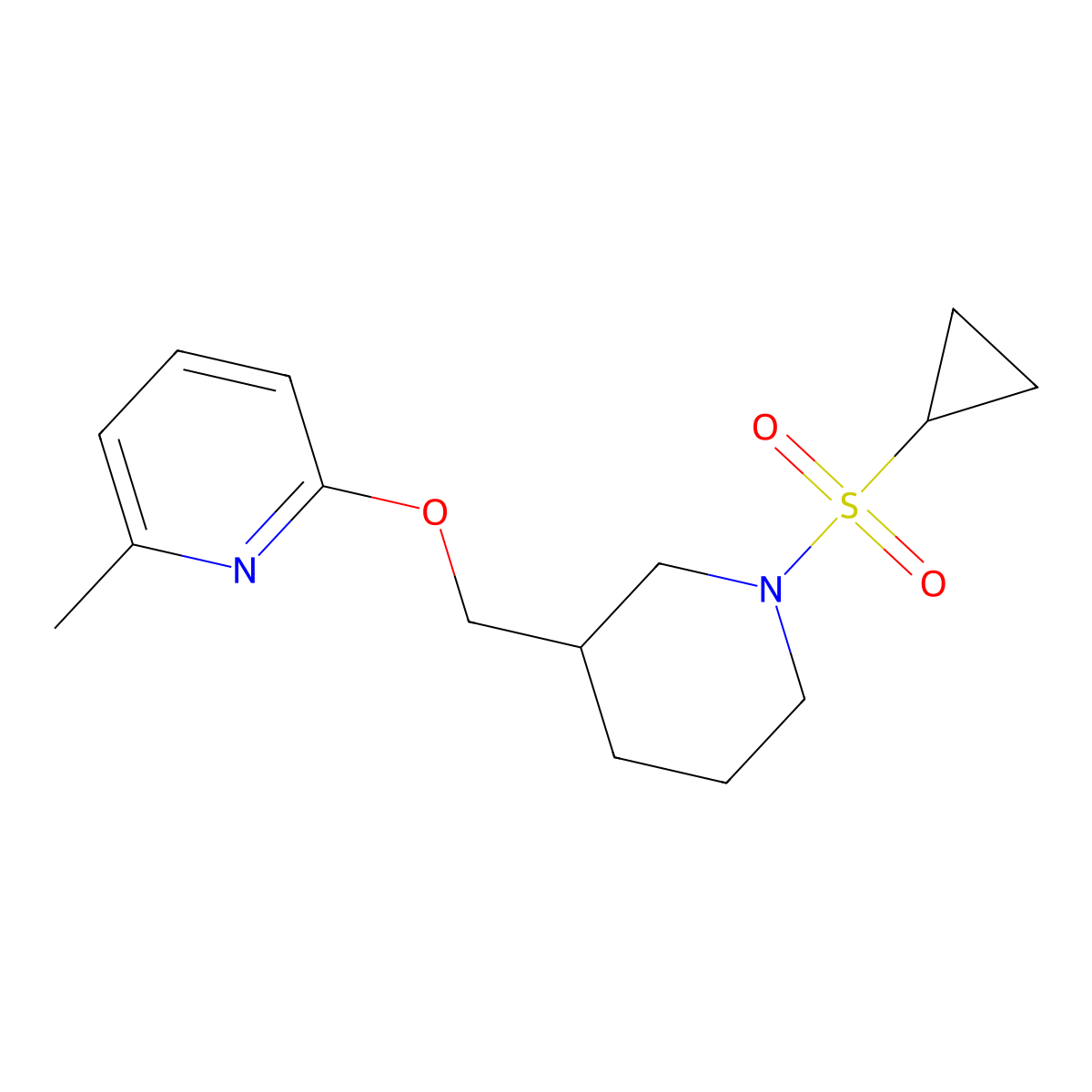 2-{[1-(Cyclopropanesulfonyl)piperidin-3-yl]methoxy}-6-methylpyridine molecular structure, CAS 2380059-41-4