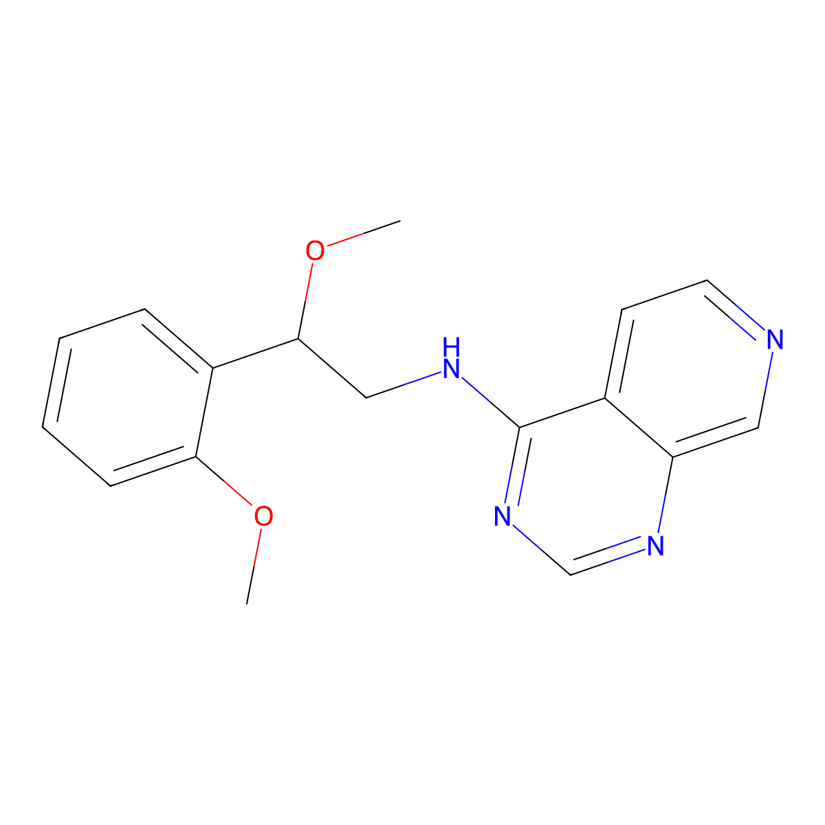 N-[2-Methoxy-2-(2-methoxyphenyl)ethyl]pyrido[3,4-d]pyrimidin-4-amine molecular structure, CAS 2380059-45-8