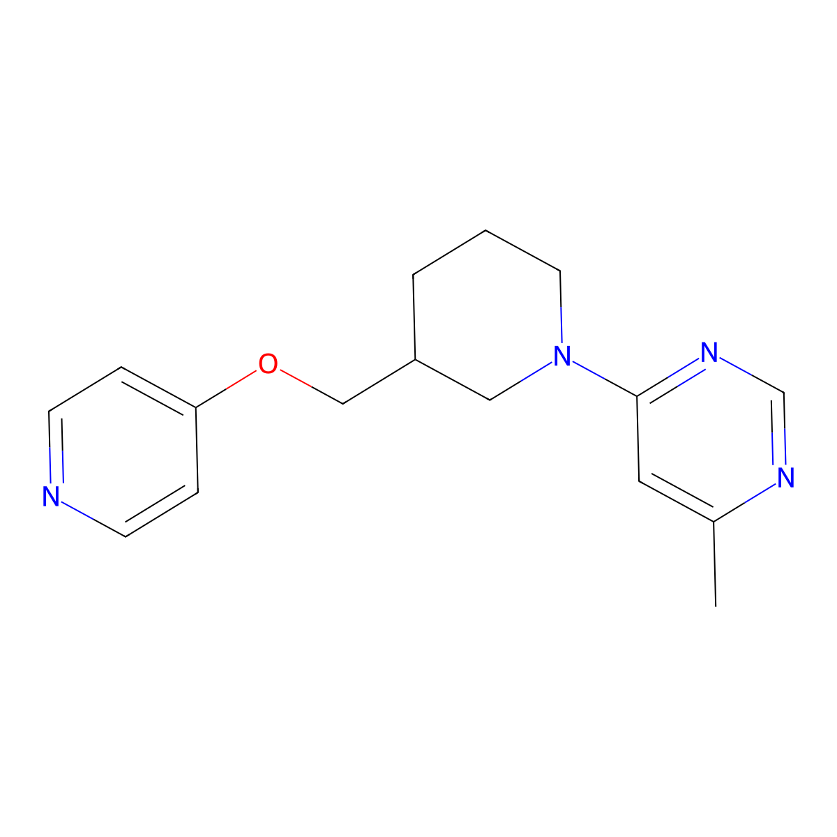 4-Methyl-6-{3-[(pyridin-4-yloxy)methyl]piperidin-1-yl}pyrimidine molecular structure, CAS 2380059-54-9
