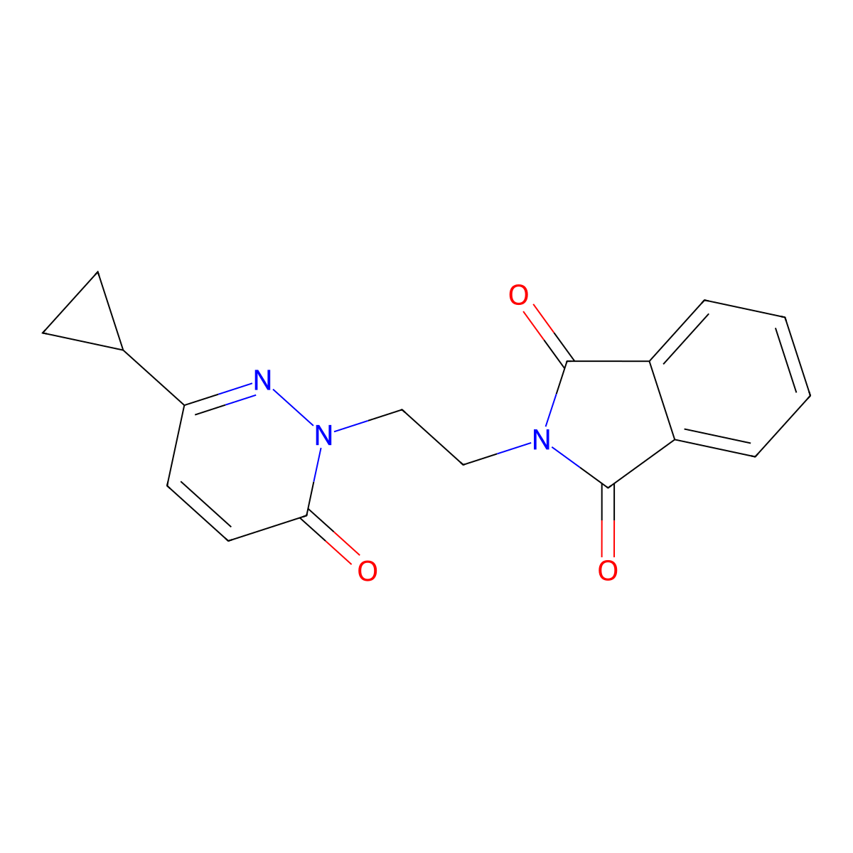 2-[2-(3-cyclopropyl-6-oxo-1,6-dihydropyridazin-1-yl)ethyl]-2,3-dihydro-1H-isoindole-1,3-dione molecular structure, CAS 2380059-57-2