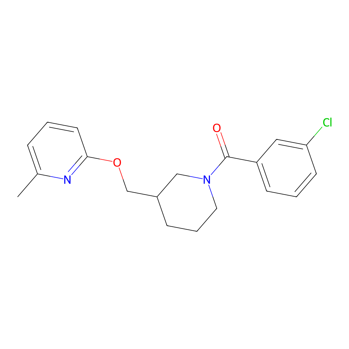 2-{[1-(3-Chlorobenzoyl)piperidin-3-yl]methoxy}-6-methylpyridine molecular structure, CAS 2380059-63-0