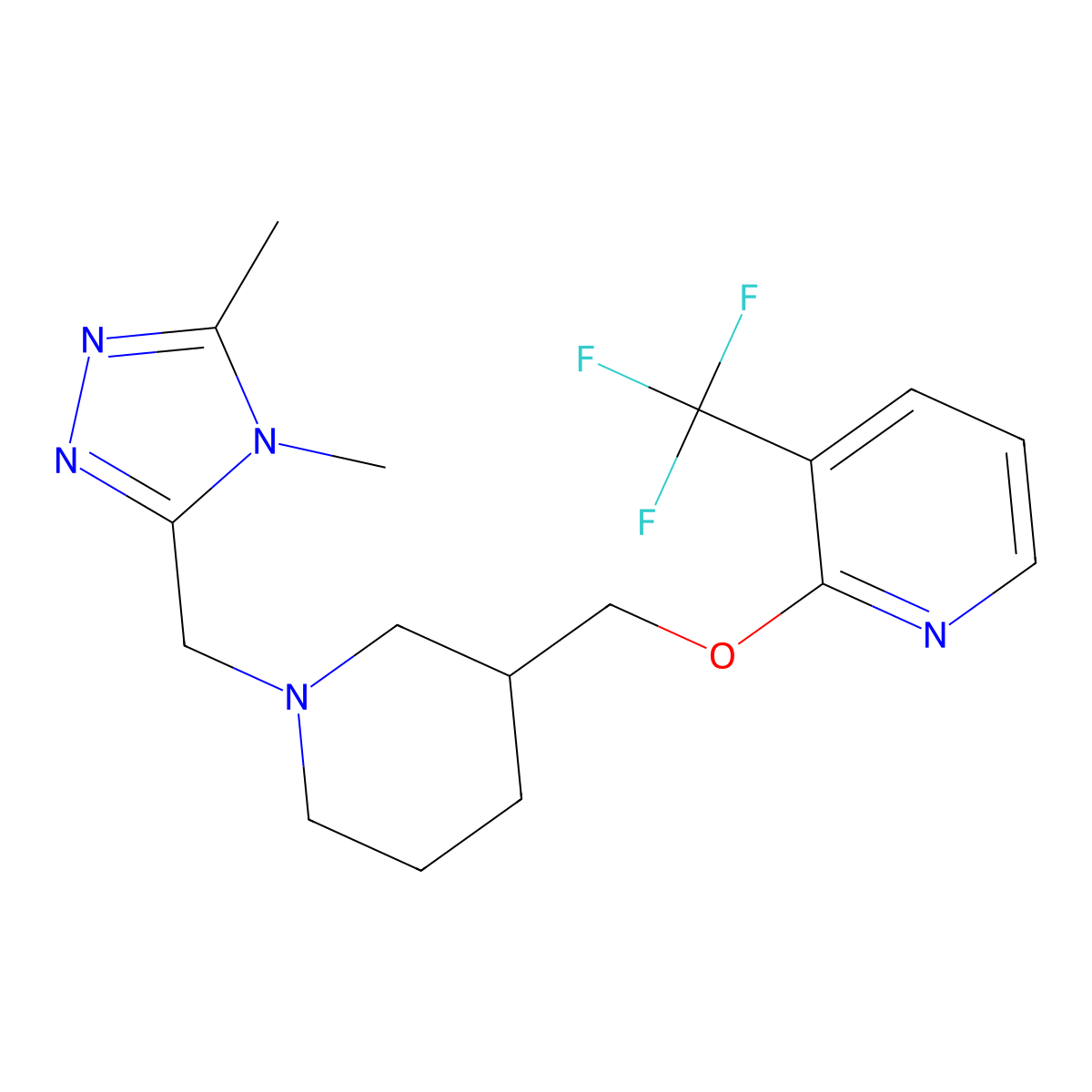 2-({1-[(4,5-dimethyl-4H-1,2,4-triazol-3-yl)methyl]piperidin-3-yl}methoxy)-3-(trifluoromethyl)pyridine molecular structure, CAS 2380059-73-2