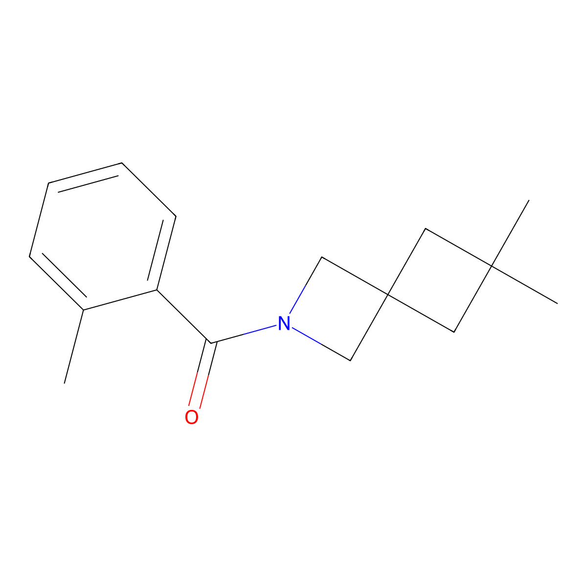 6,6-Dimethyl-2-(2-methylbenzoyl)-2-azaspiro[3.3]heptane molecular structure, CAS 2380059-75-4