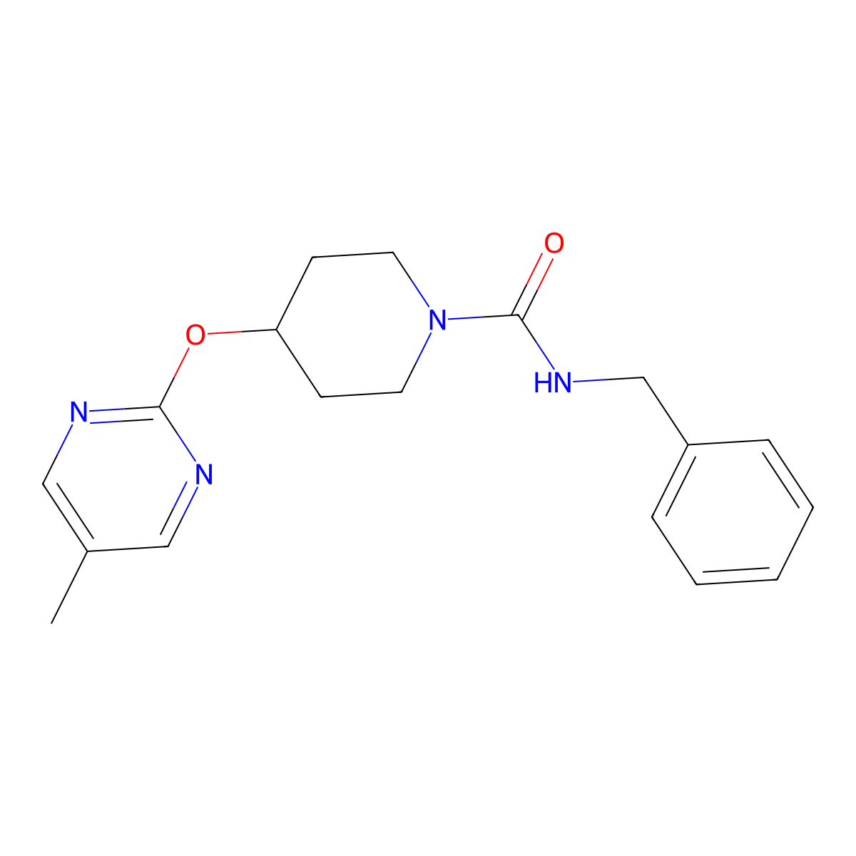N-benzyl-4-[(5-methylpyrimidin-2-yl)oxy]piperidine-1-carboxamide molecular structure, CAS 2380059-81-2