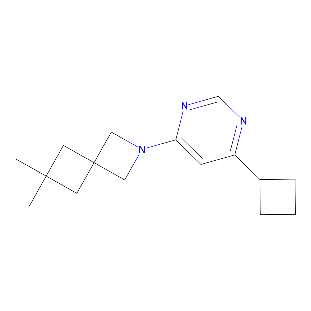 2-(6-Cyclobutylpyrimidin-4-yl)-6,6-dimethyl-2-azaspiro[3.3]heptane molecular structure, CAS 2380059-85-6