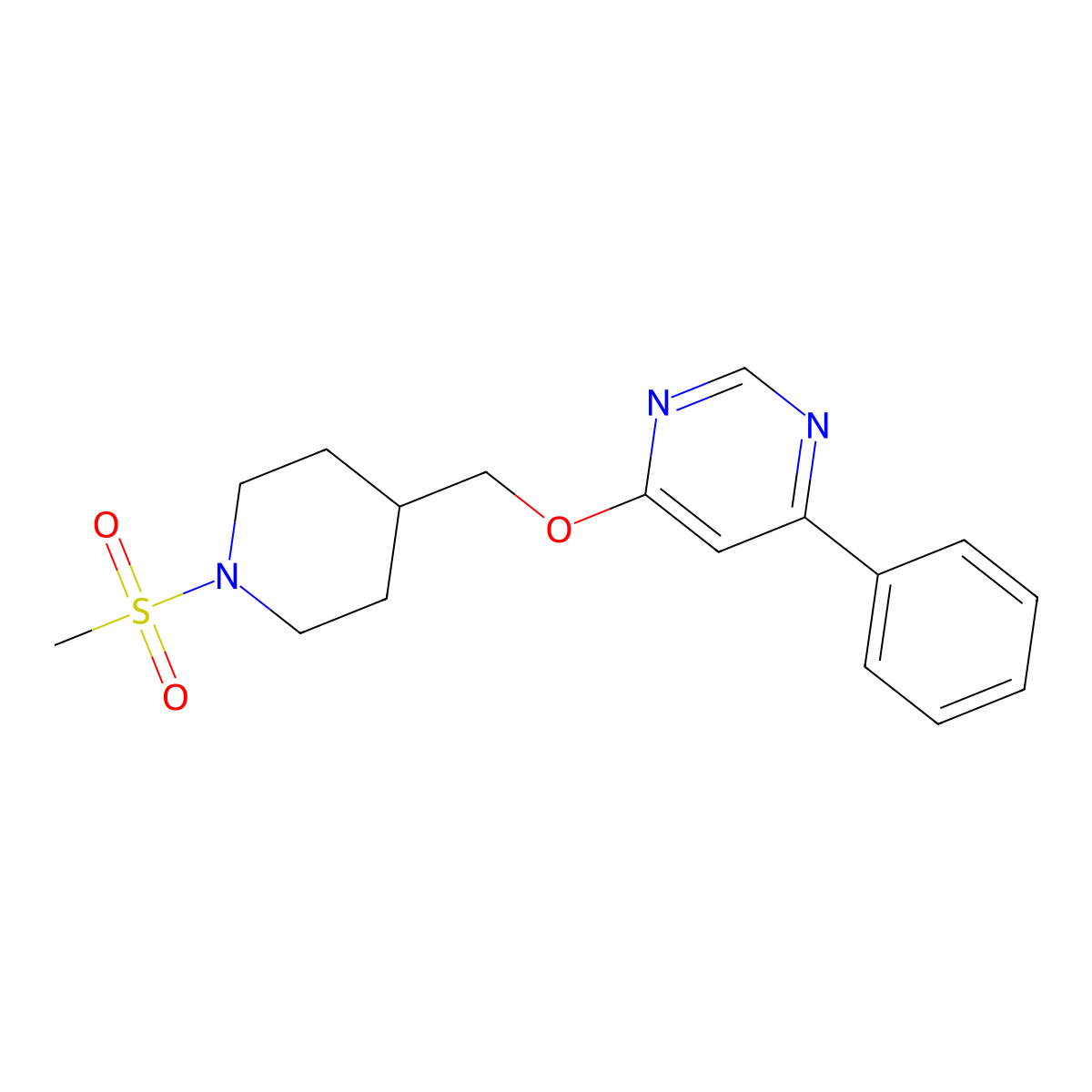 4-[(1-Methanesulfonylpiperidin-4-yl)methoxy]-6-phenylpyrimidine molecular structure, CAS 2380059-87-8