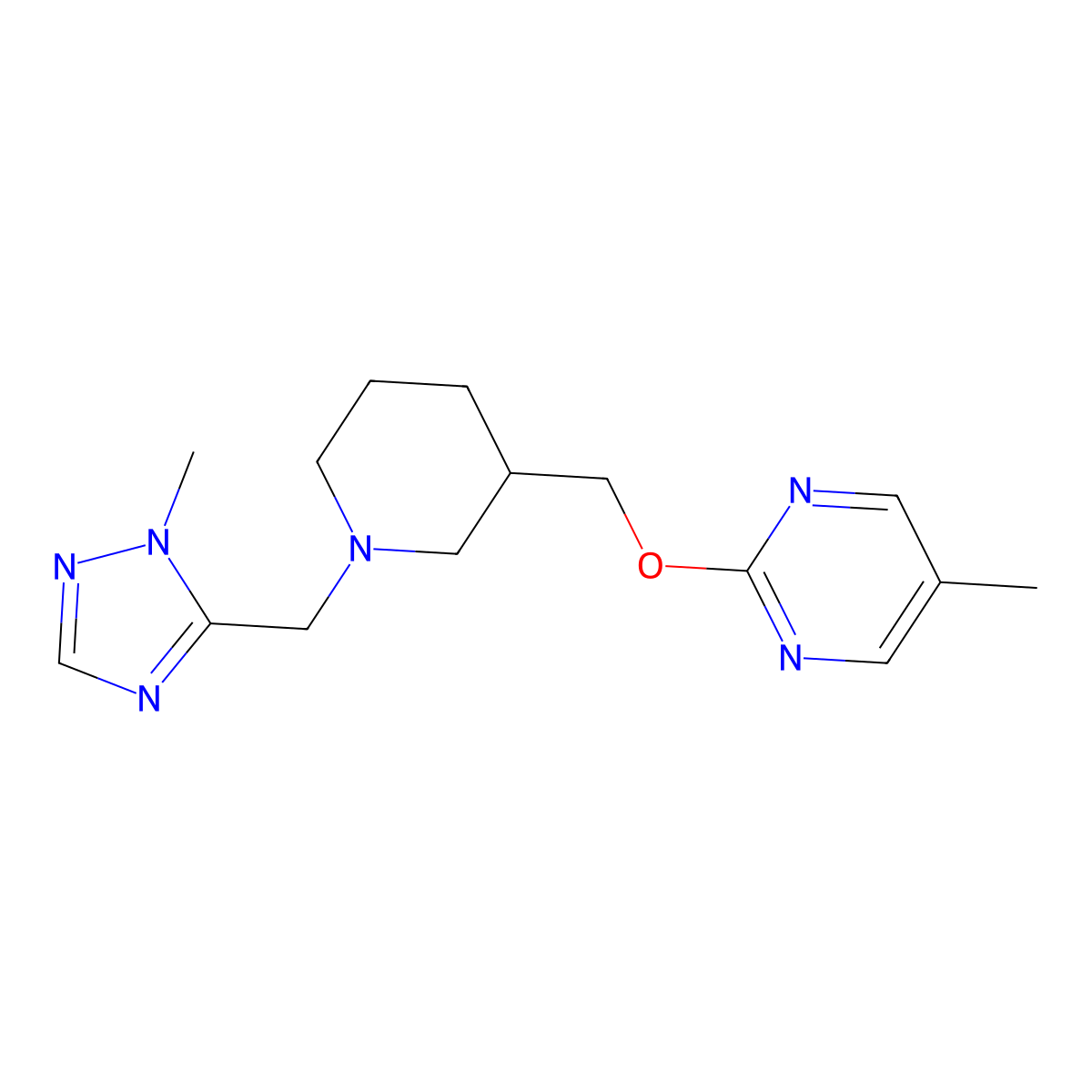 5-methyl-2-({1-[(1-methyl-1H-1,2,4-triazol-5-yl)methyl]piperidin-3-yl}methoxy)pyrimidine molecular structure, CAS 2380060-09-1