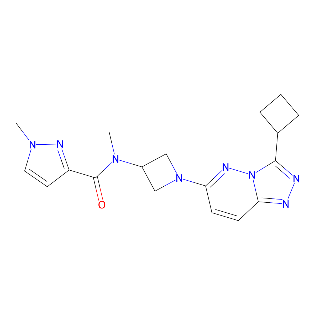 N-(1-{3-cyclobutyl-[1,2,4]triazolo[4,3-b]pyridazin-6-yl}azetidin-3-yl)-N,1-dimethyl-1H-pyrazole-3-carboxamide molecular structure, CAS 2380060-55-7