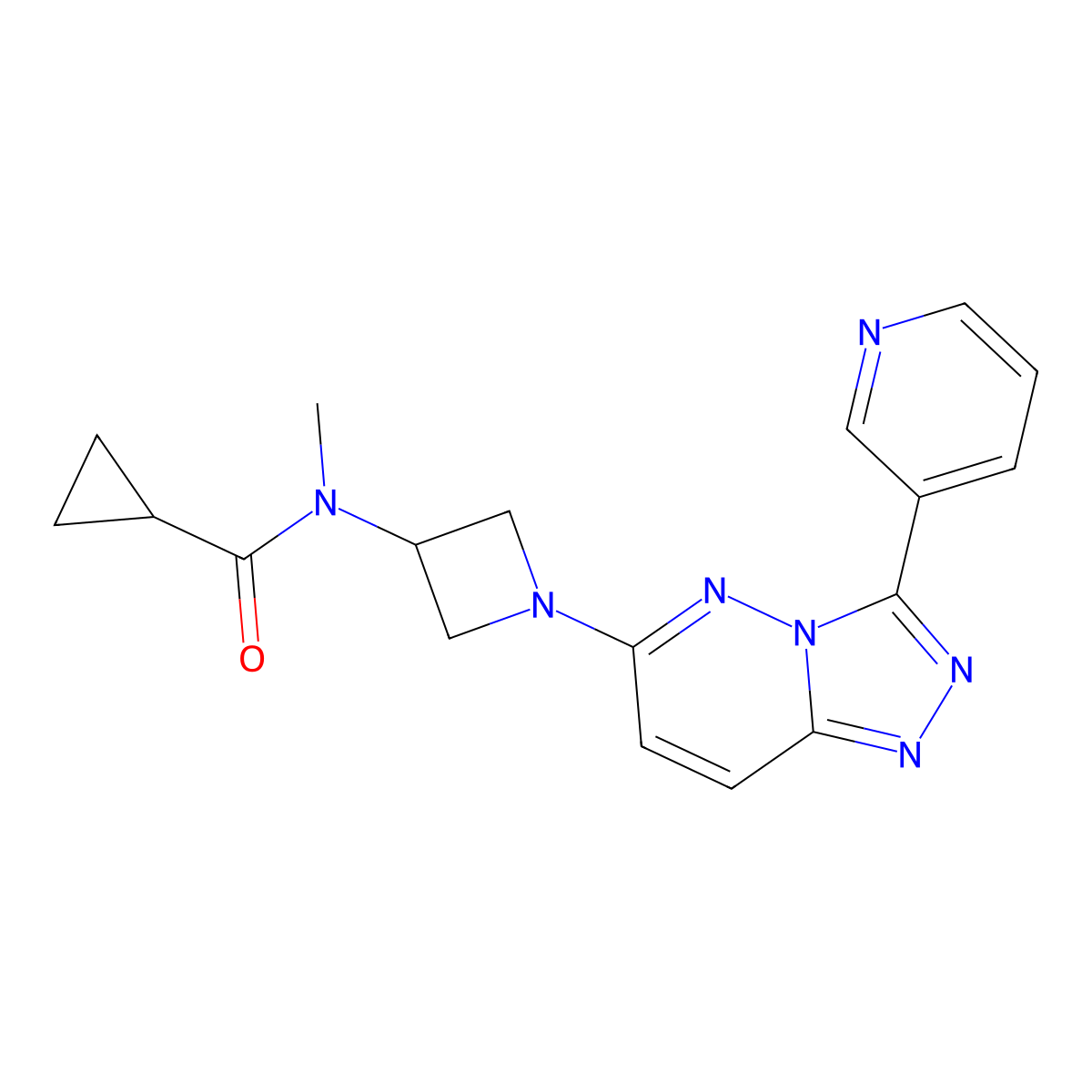 N-methyl-N-{1-[3-(pyridin-3-yl)-[1,2,4]triazolo[4,3-b]pyridazin-6-yl]azetidin-3-yl}cyclopropanecarboxamide molecular structure, CAS 2380060-57-9