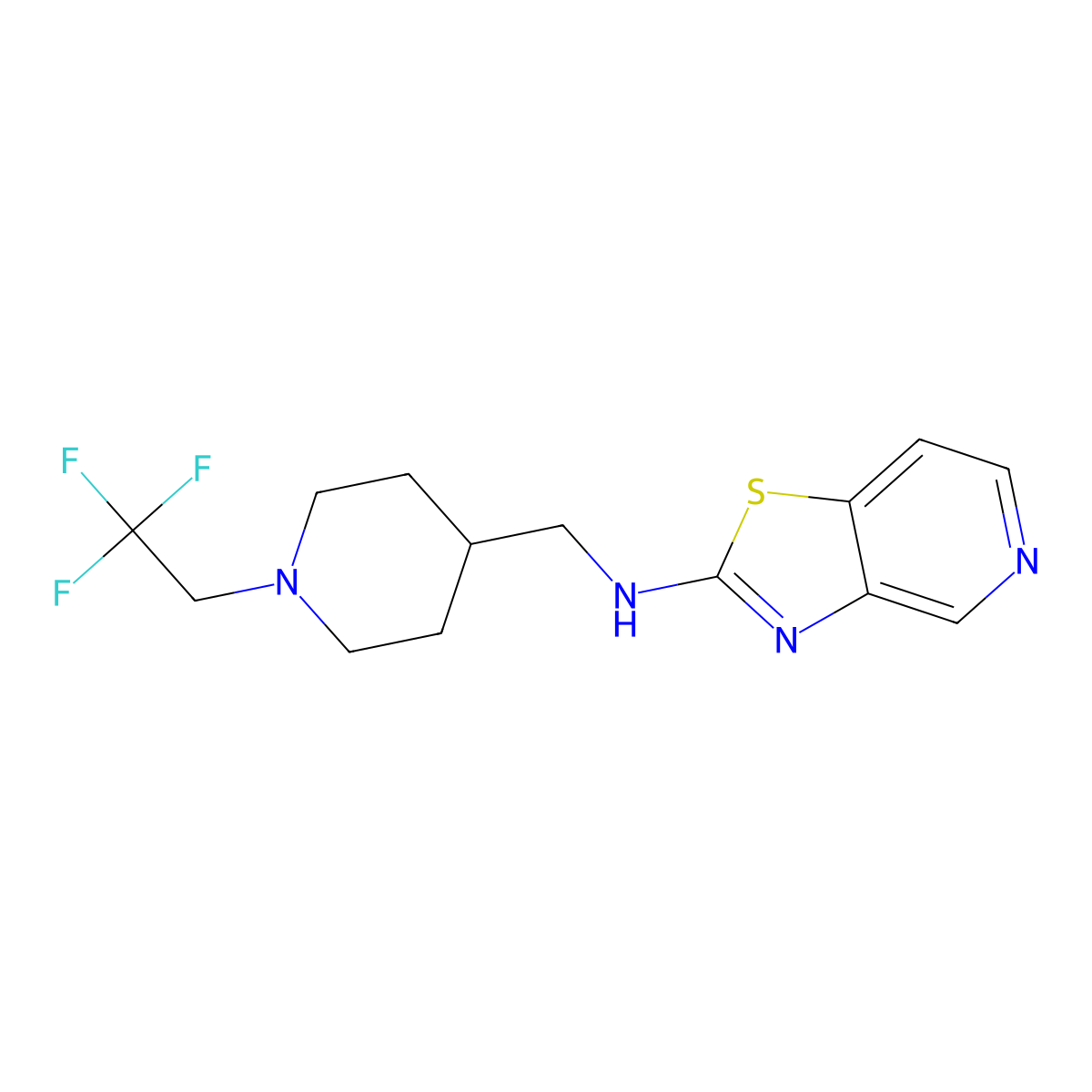 N-{[1-(2,2,2-trifluoroethyl)piperidin-4-yl]methyl}-[1,3]thiazolo[4,5-c]pyridin-2-amine molecular structure, CAS 2380060-67-1