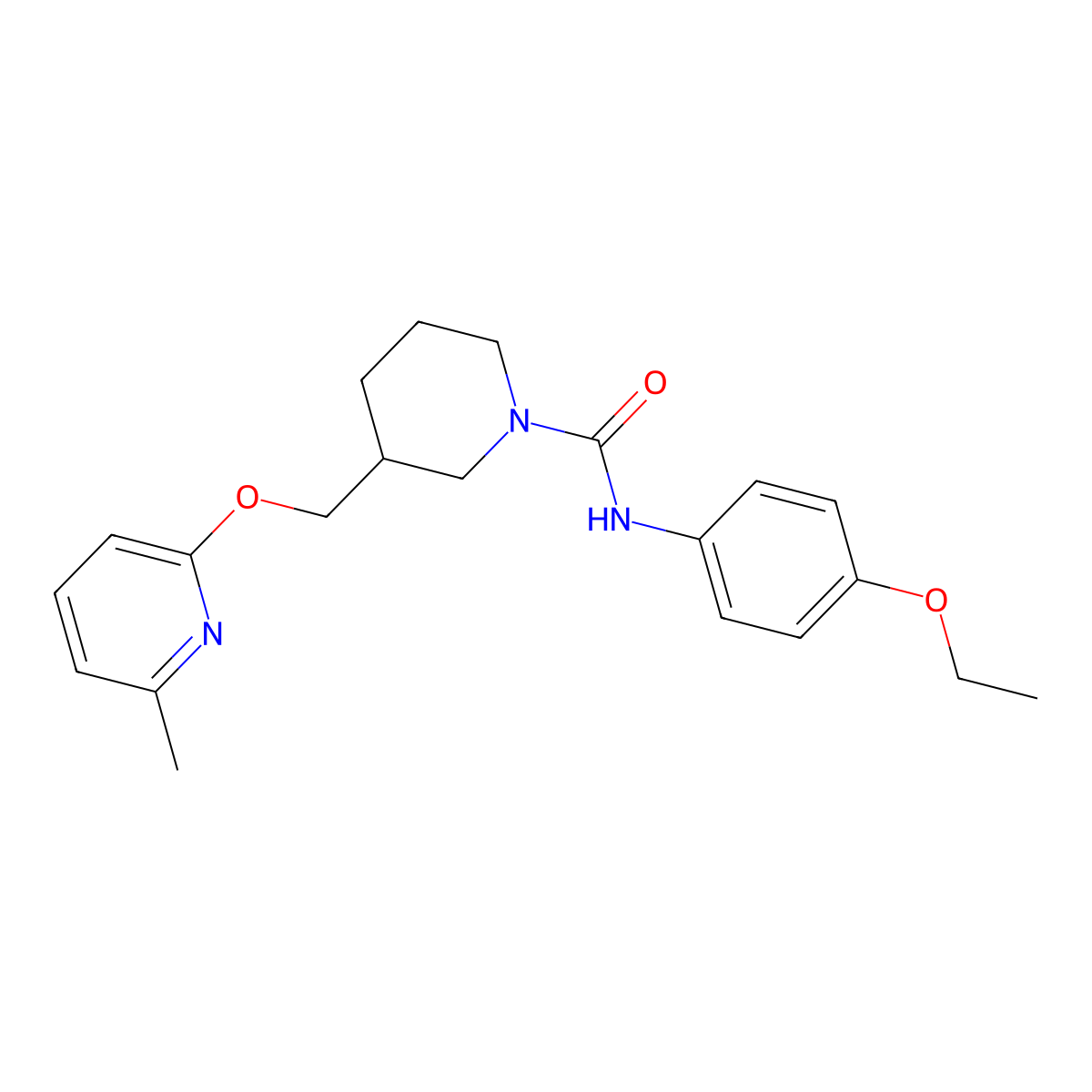 N-(4-ethoxyphenyl)-3-{[(6-methylpyridin-2-yl)oxy]methyl}piperidine-1-carboxamide molecular structure, CAS 2380060-79-5