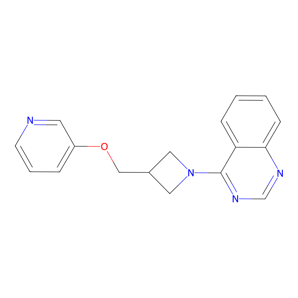 4-{3-[(Pyridin-3-yloxy)methyl]azetidin-1-yl}quinazoline molecular structure, CAS 2380060-81-9