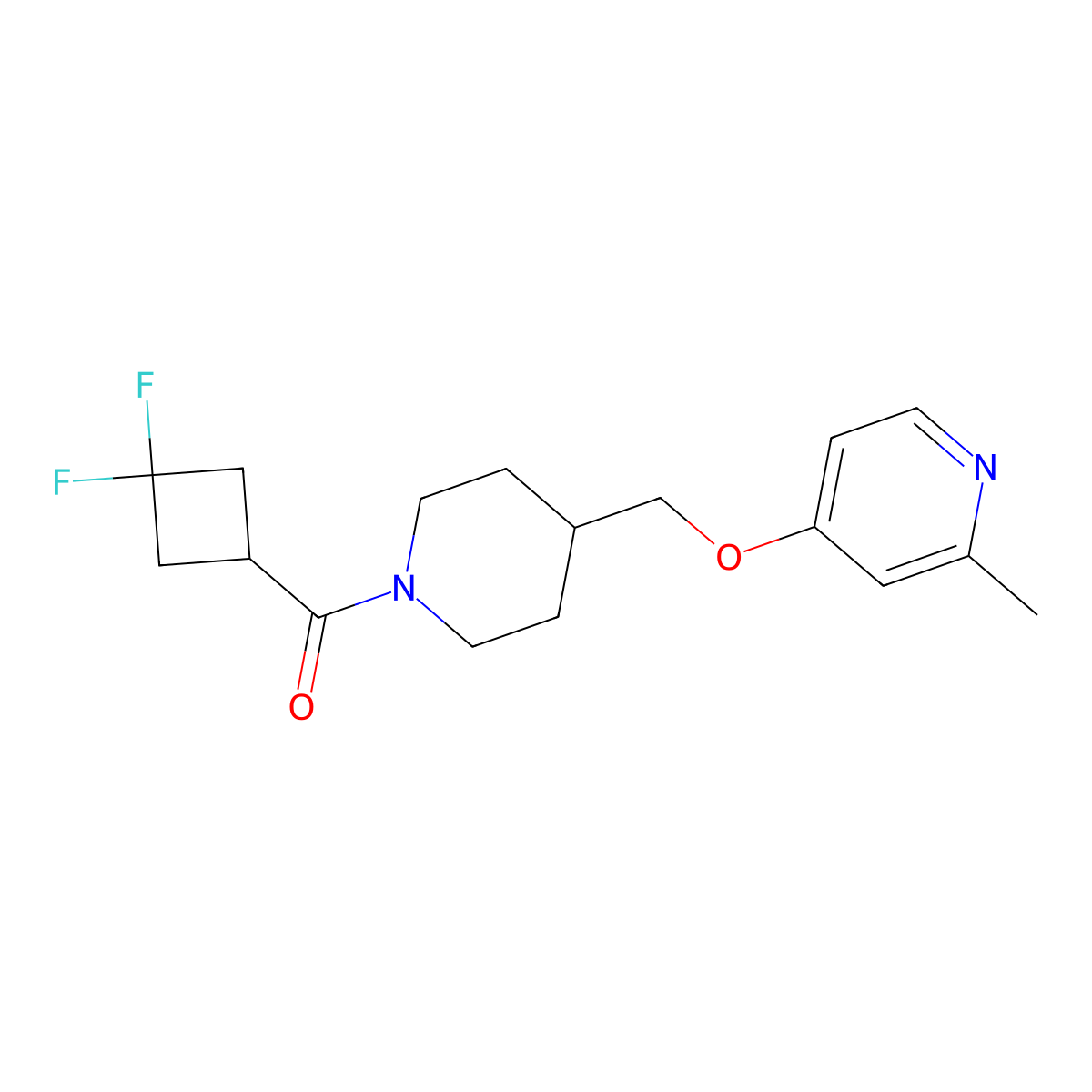 4-{[1-(3,3-Difluorocyclobutanecarbonyl)piperidin-4-yl]methoxy}-2-methylpyridine molecular structure, CAS 2380060-83-1