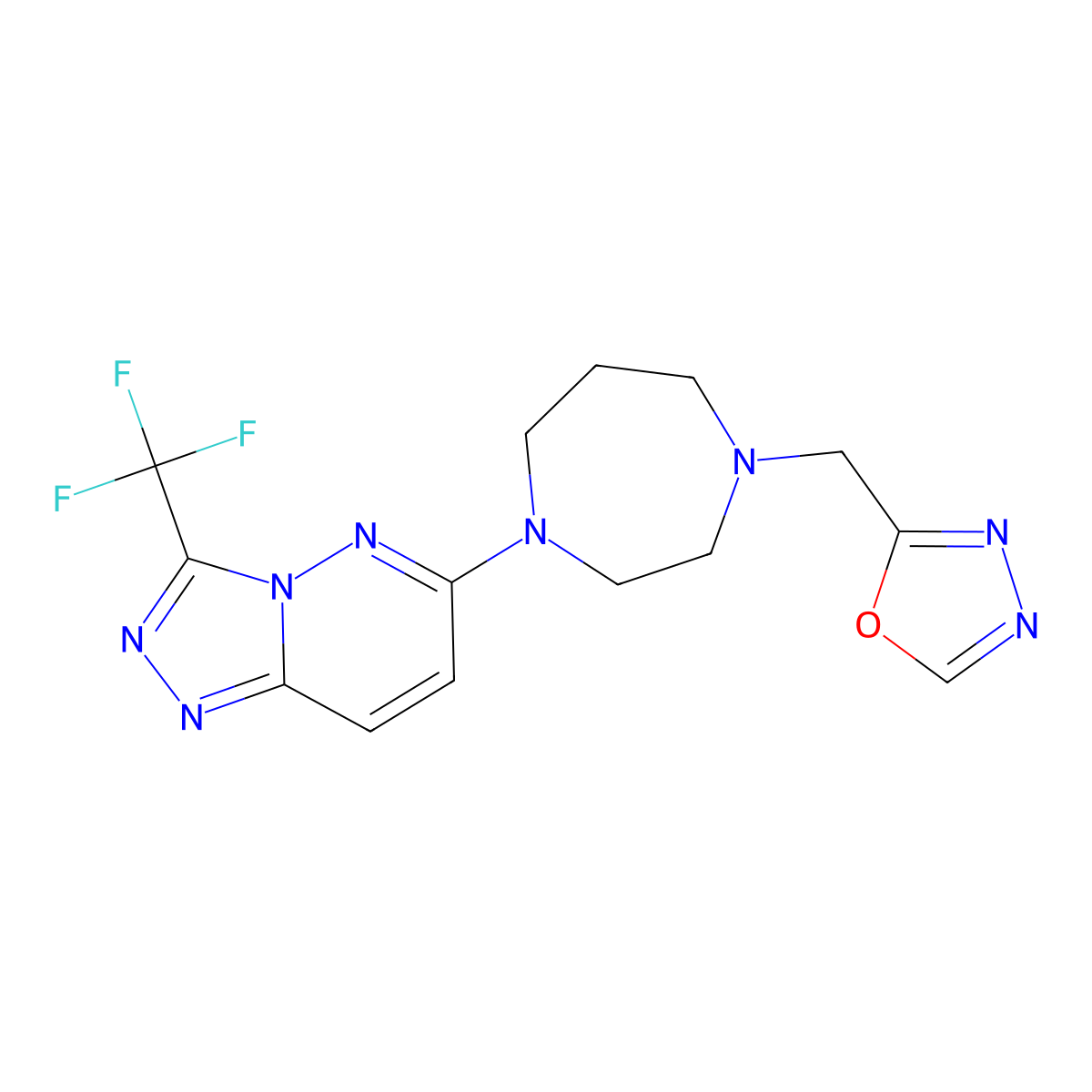 1-[(1,3,4-Oxadiazol-2-yl)methyl]-4-[3-(trifluoromethyl)-[1,2,4]triazolo[4,3-b]pyridazin-6-yl]-1,4-diazepane molecular structure, CAS 2380060-85-3