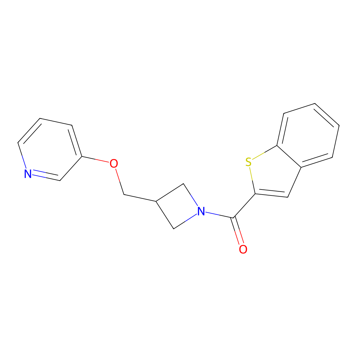 3-{[1-(1-Benzothiophene-2-carbonyl)azetidin-3-yl]methoxy}pyridine molecular structure, CAS 2380060-93-3