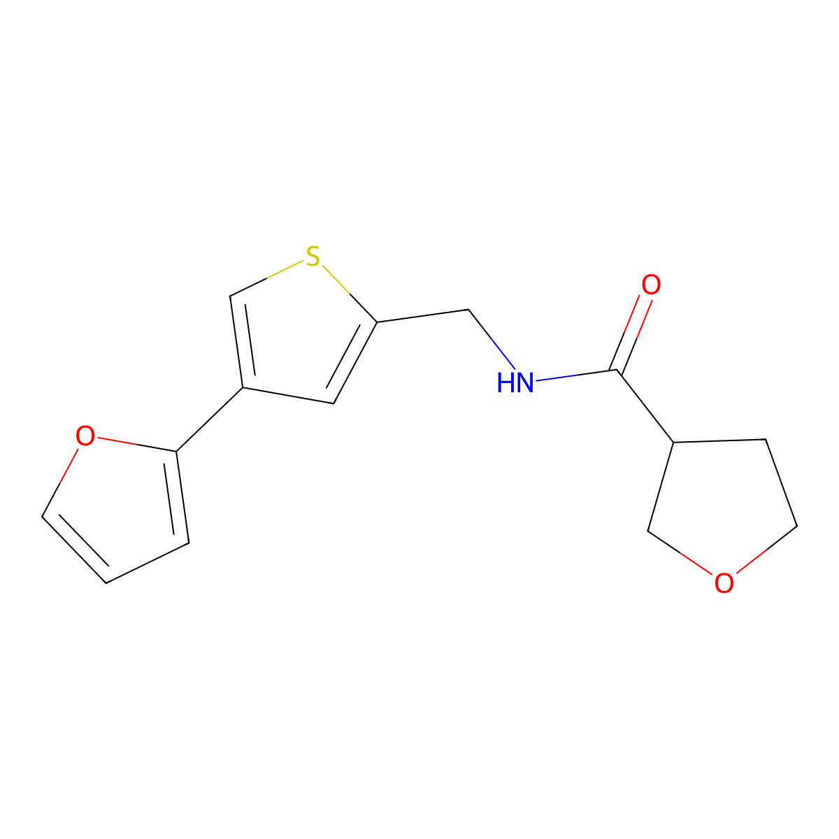 N-{[4-(furan-2-yl)thiophen-2-yl]methyl}oxolane-3-carboxamide molecular structure, CAS 2380060-94-4