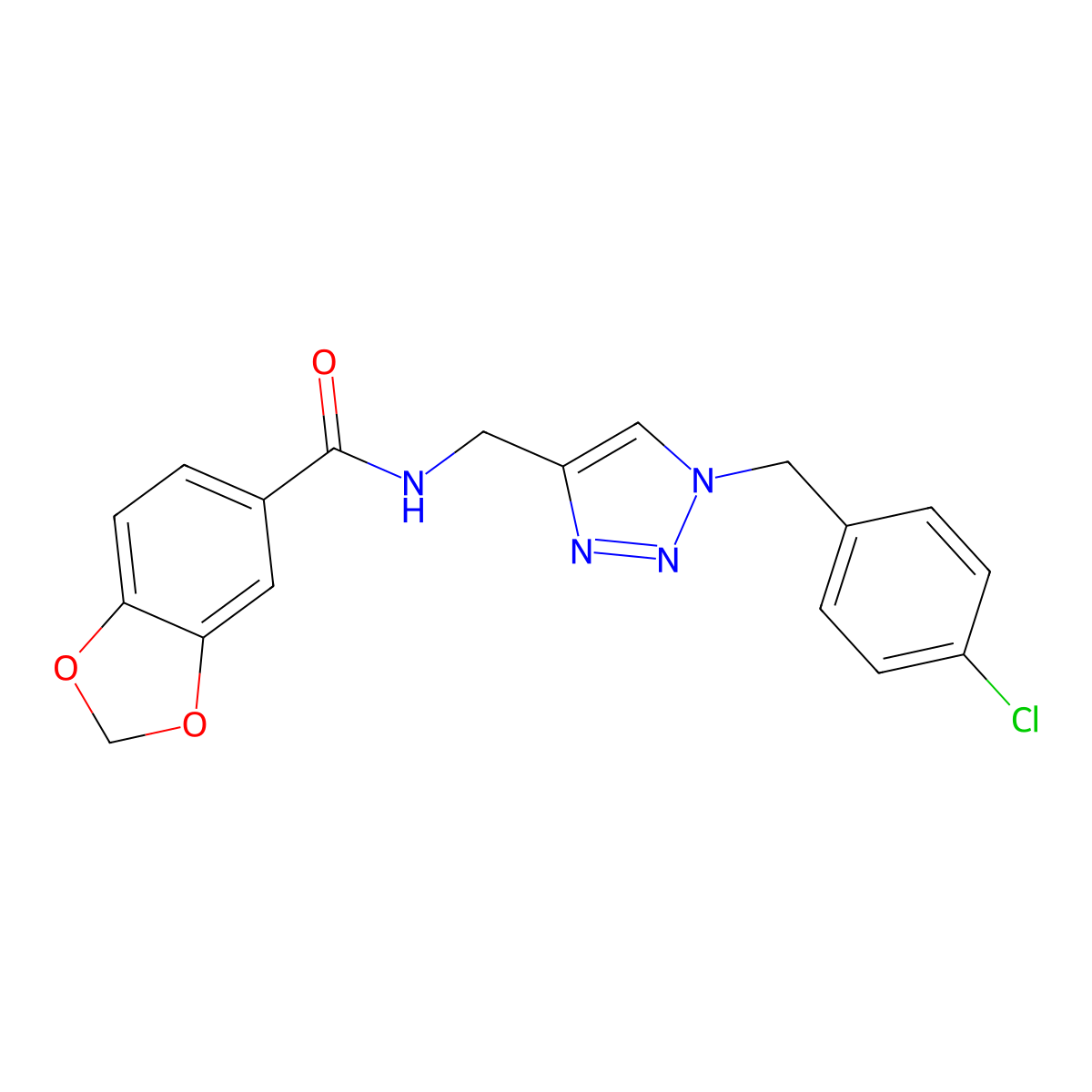 N-({1-[(4-chlorophenyl)methyl]-1H-1,2,3-triazol-4-yl}methyl)-2H-1,3-benzodioxole-5-carboxamide molecular structure, CAS 2380060-98-8