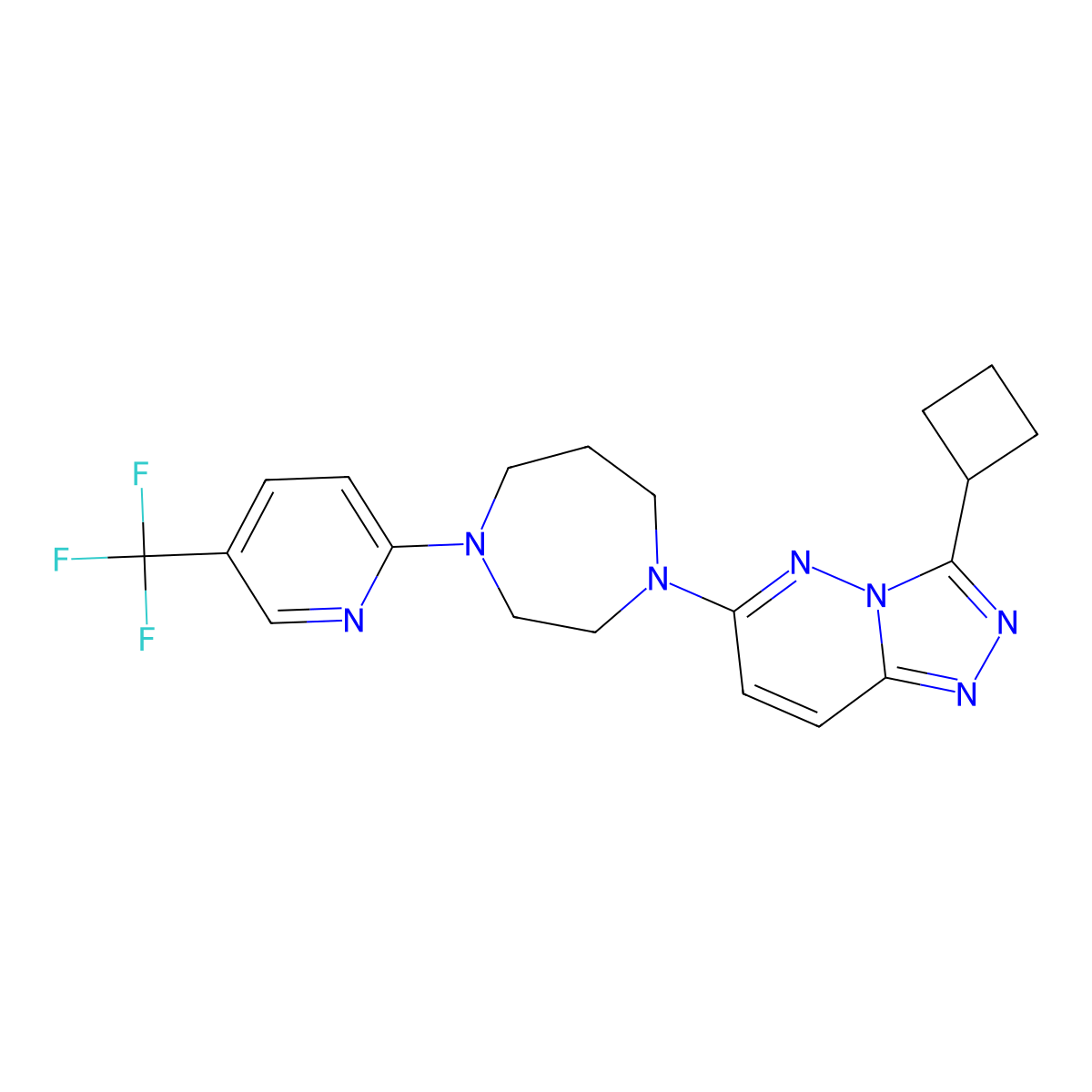 1-{3-Cyclobutyl-[1,2,4]triazolo[4,3-b]pyridazin-6-yl}-4-[5-(trifluoromethyl)pyridin-2-yl]-1,4-diazepane molecular structure, CAS 2380061-06-1
