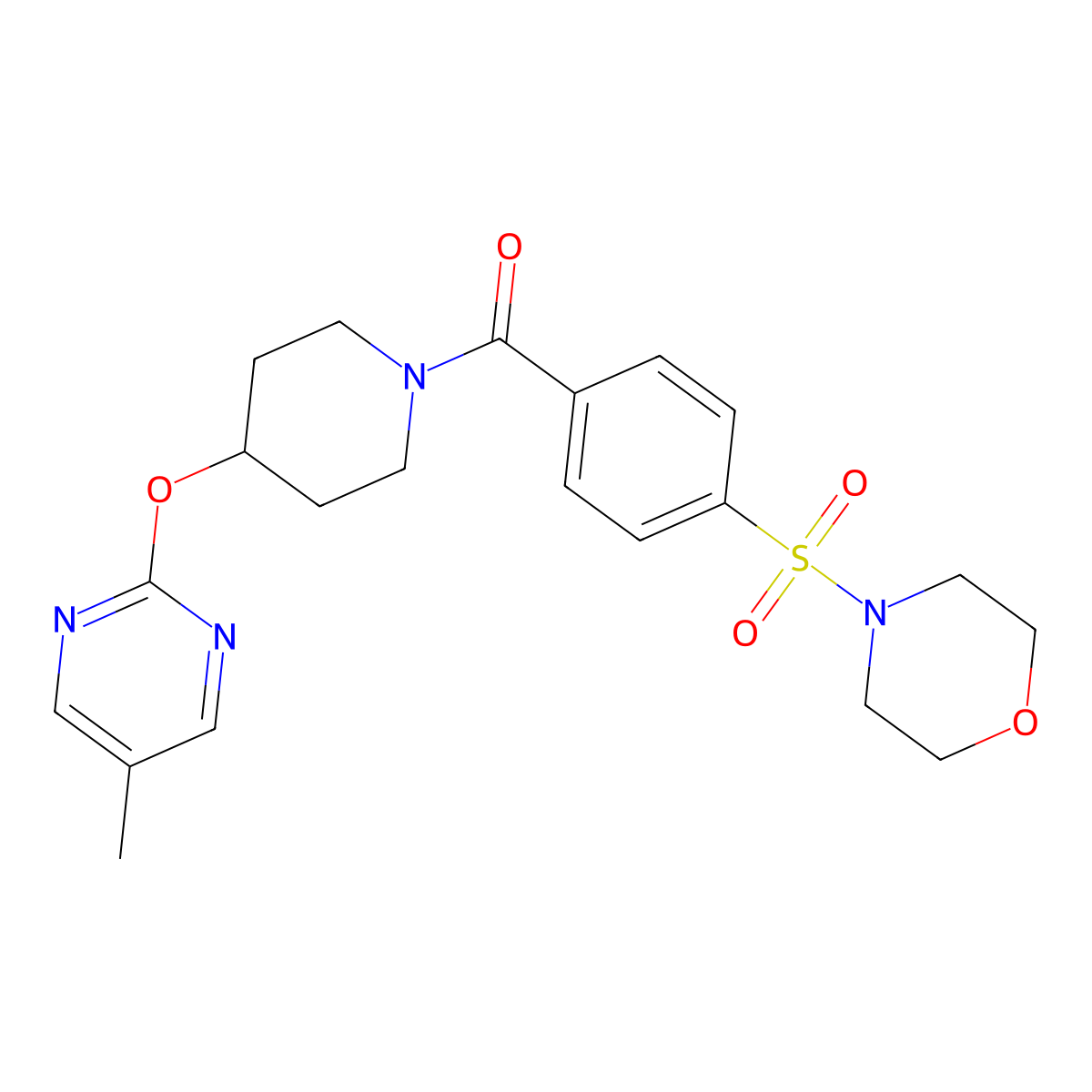 4-(4-{4-[(5-Methylpyrimidin-2-yl)oxy]piperidine-1-carbonyl}benzenesulfonyl)morpholine molecular structure, CAS 2380061-10-7