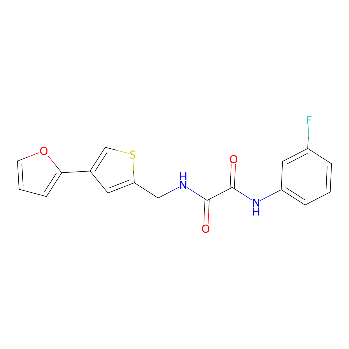 N'-(3-fluorophenyl)-N-{[4-(furan-2-yl)thiophen-2-yl]methyl}ethanediamide molecular structure, CAS 2380061-13-0