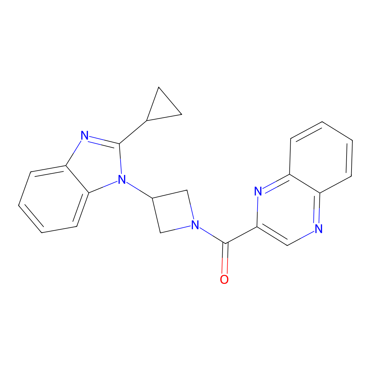 [3-(2-Cyclopropylbenzimidazol-1-yl)azetidin-1-yl]-quinoxalin-2-ylmethanone molecular structure, CAS 2380061-24-3