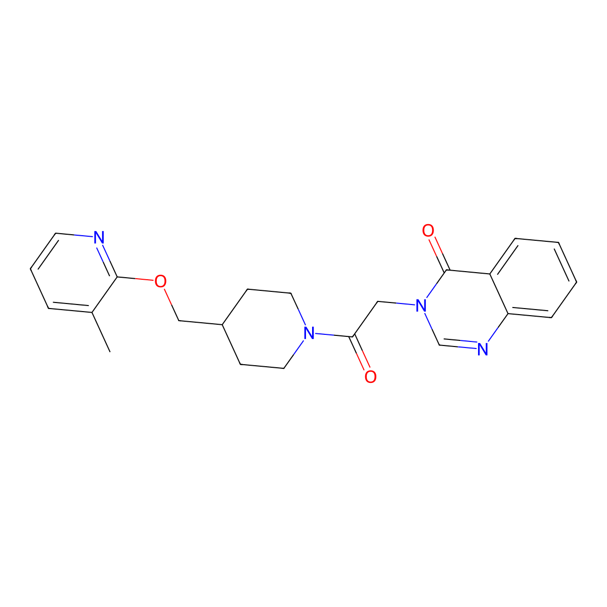 3-[2-(4-{[(3-Methylpyridin-2-yl)oxy]methyl}piperidin-1-yl)-2-oxoethyl]-3,4-dihydroquinazolin-4-one molecular structure, CAS 2380061-29-8