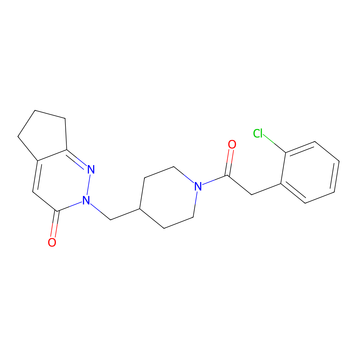 2-({1-[2-(2-chlorophenyl)acetyl]piperidin-4-yl}methyl)-2H,3H,5H,6H,7H-cyclopenta[c]pyridazin-3-one molecular structure, CAS 2380061-34-5