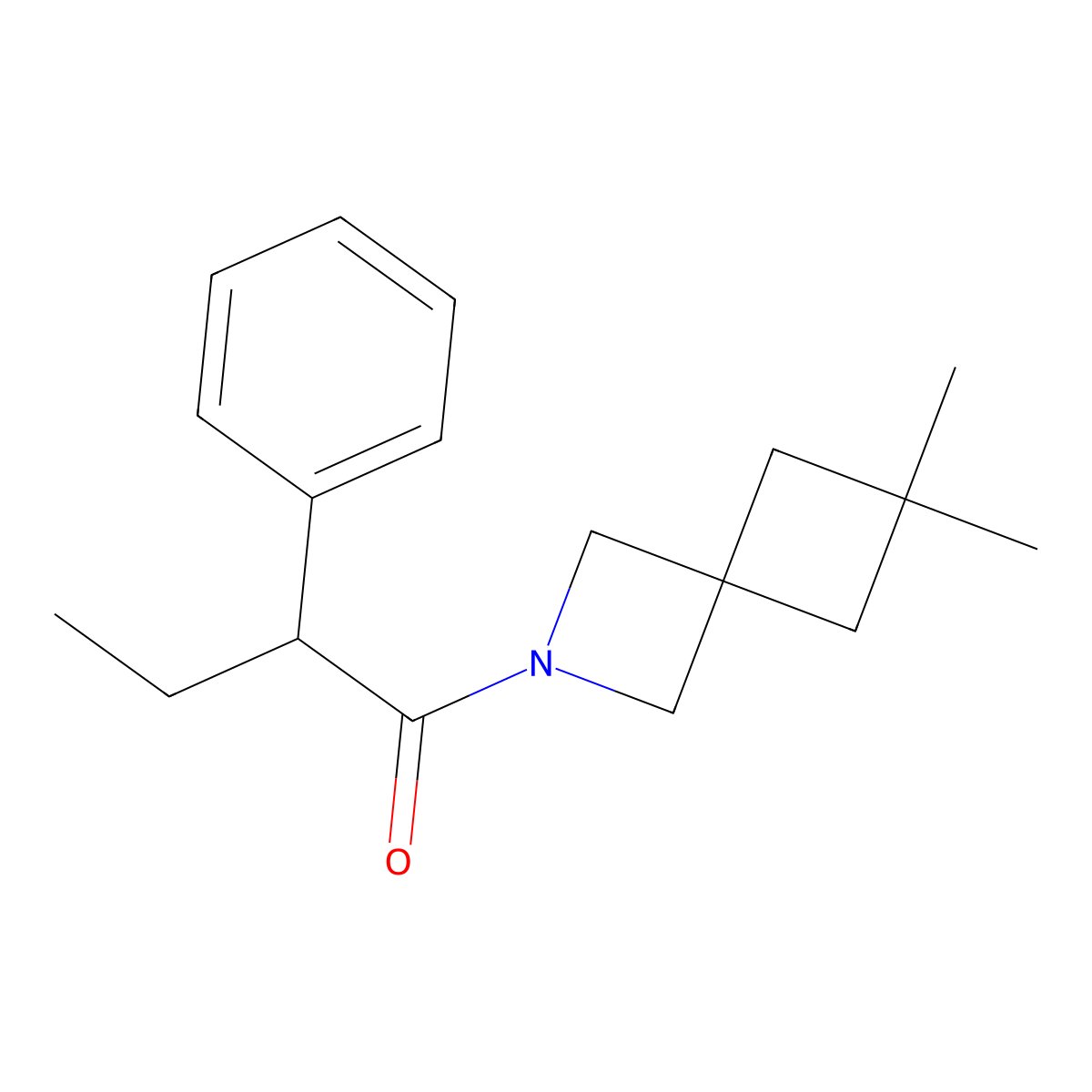 1-{6,6-Dimethyl-2-azaspiro[3.3]heptan-2-yl}-2-phenylbutan-1-one molecular structure, CAS 2380061-42-5