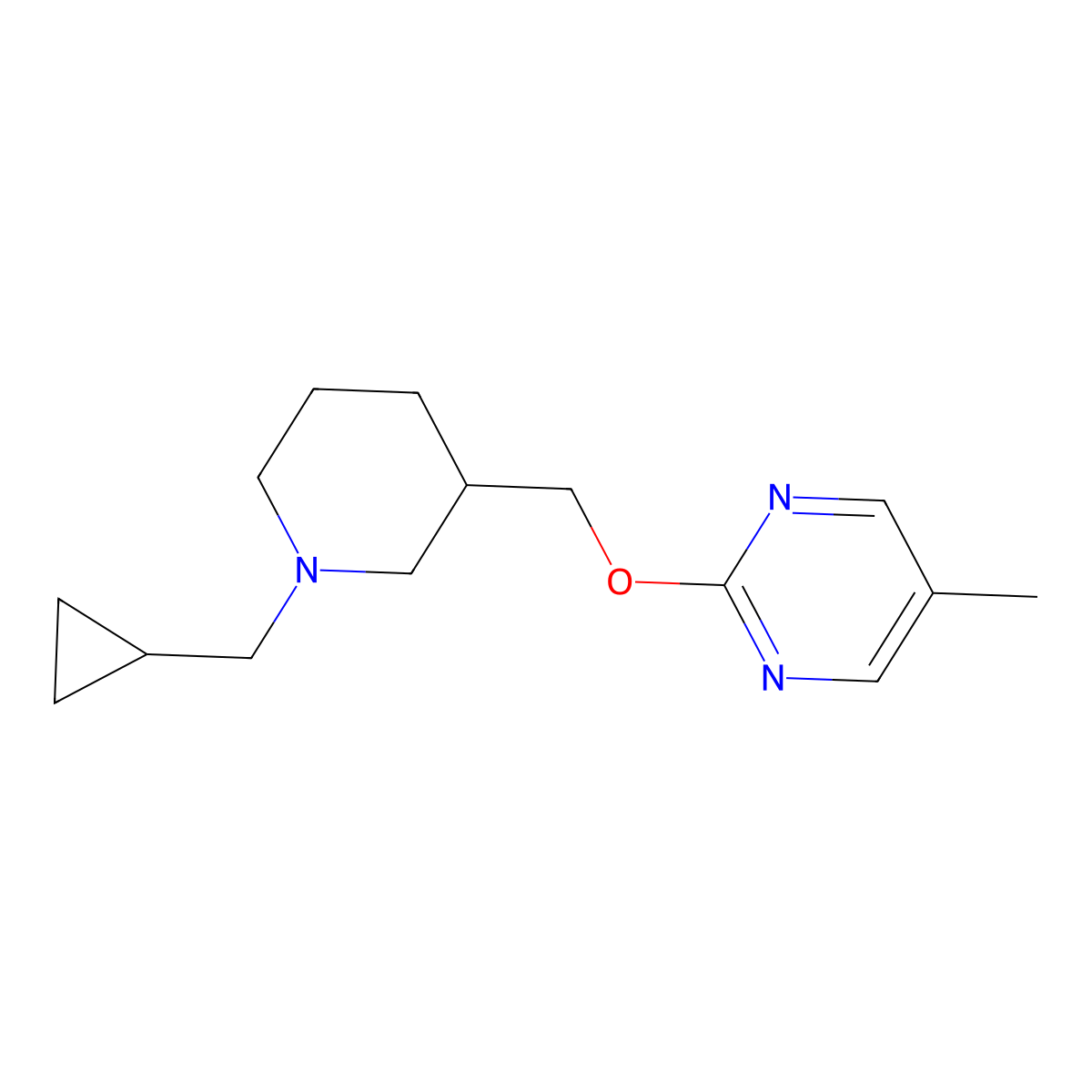 2-{[1-(Cyclopropylmethyl)piperidin-3-yl]methoxy}-5-methylpyrimidine molecular structure, CAS 2380061-43-6