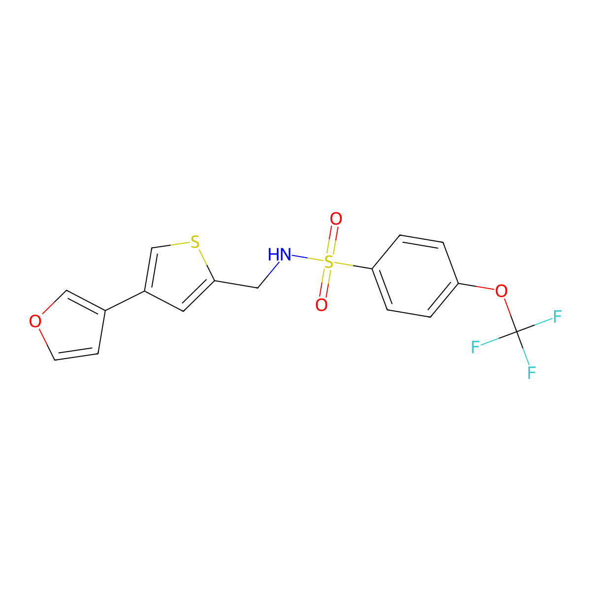 N-{[4-(furan-3-yl)thiophen-2-yl]methyl}-4-(trifluoromethoxy)benzene-1-sulfonamide molecular structure, CAS 2380061-49-2