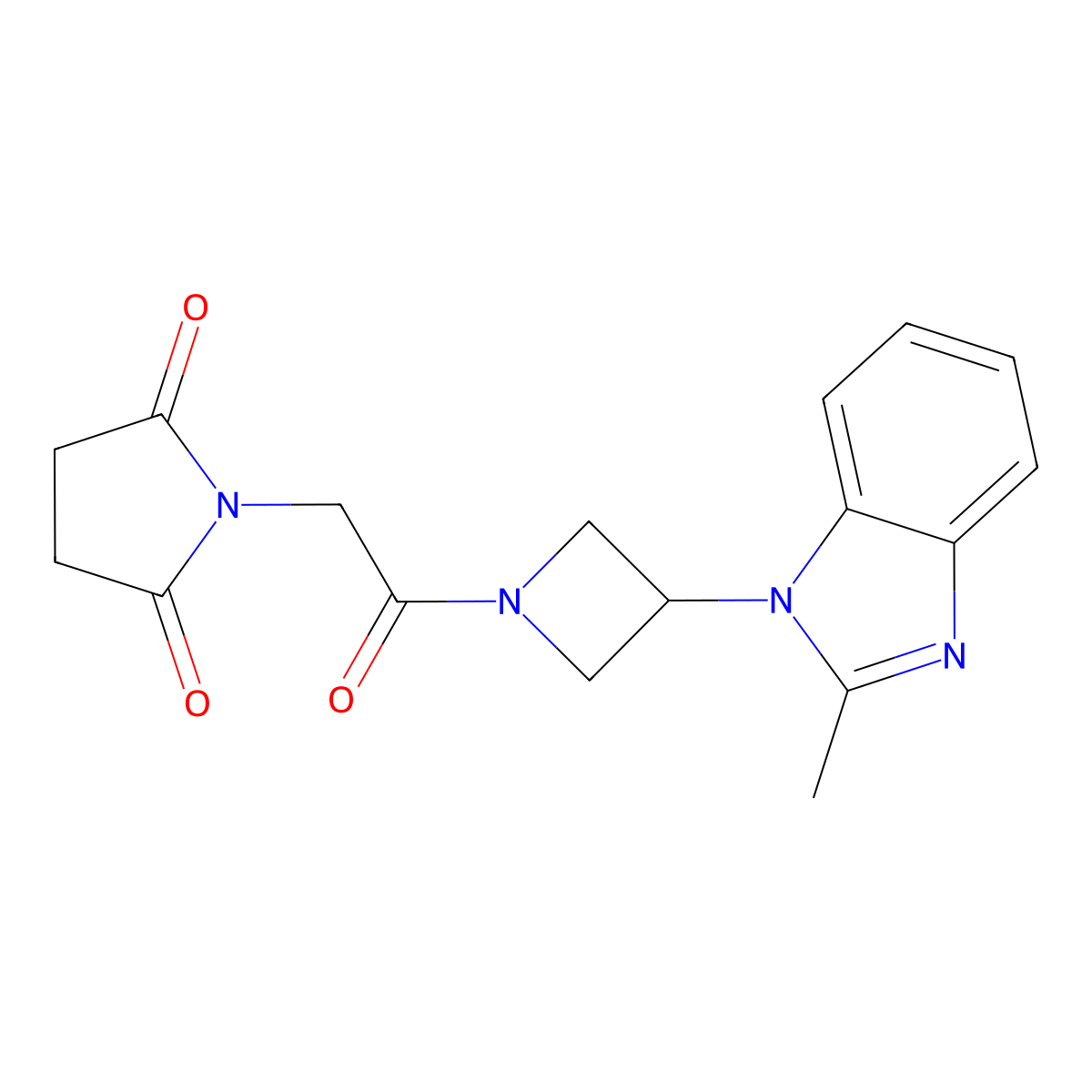 1-{2-[3-(2-methyl-1H-1,3-benzodiazol-1-yl)azetidin-1-yl]-2-oxoethyl}pyrrolidine-2,5-dione molecular structure, CAS 2380061-82-3
