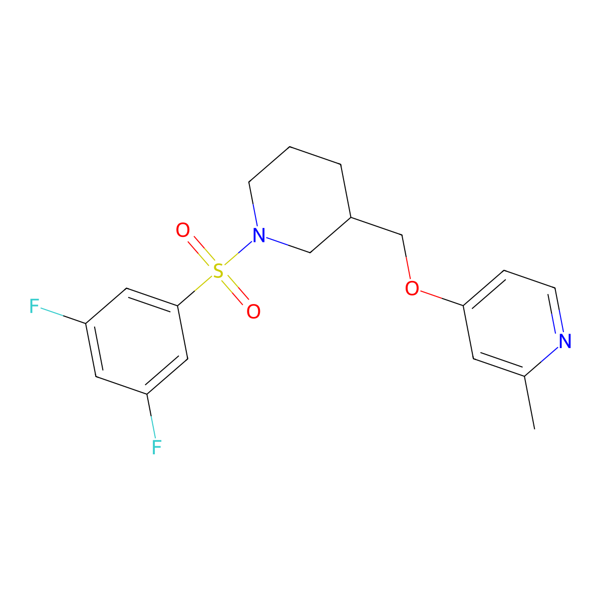 4-{[1-(3,5-Difluorobenzenesulfonyl)piperidin-3-yl]methoxy}-2-methylpyridine molecular structure, CAS 2380061-88-9
