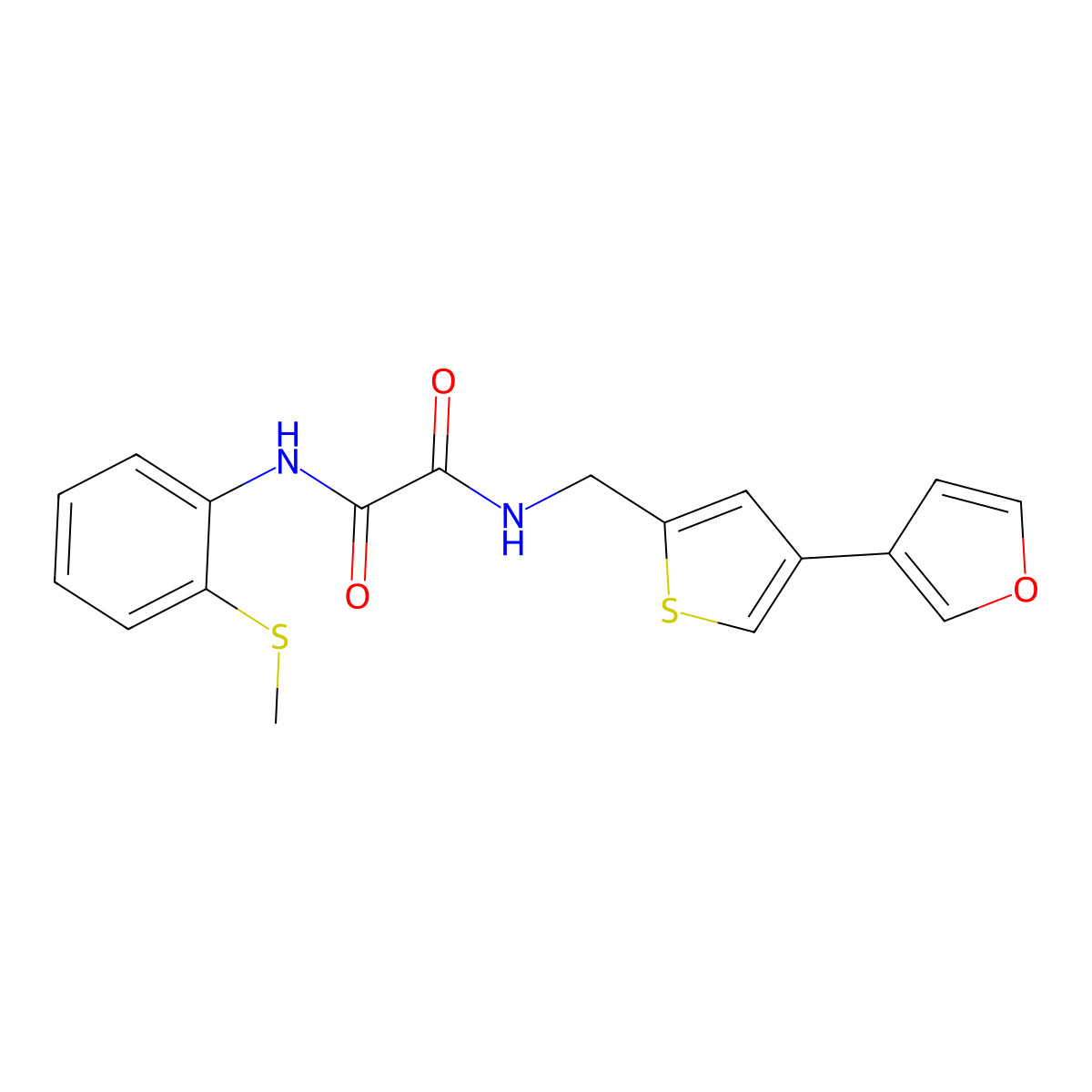 N-{[4-(furan-3-yl)thiophen-2-yl]methyl}-N'-[2-(methylsulfanyl)phenyl]ethanediamide molecular structure, CAS 2380061-90-3