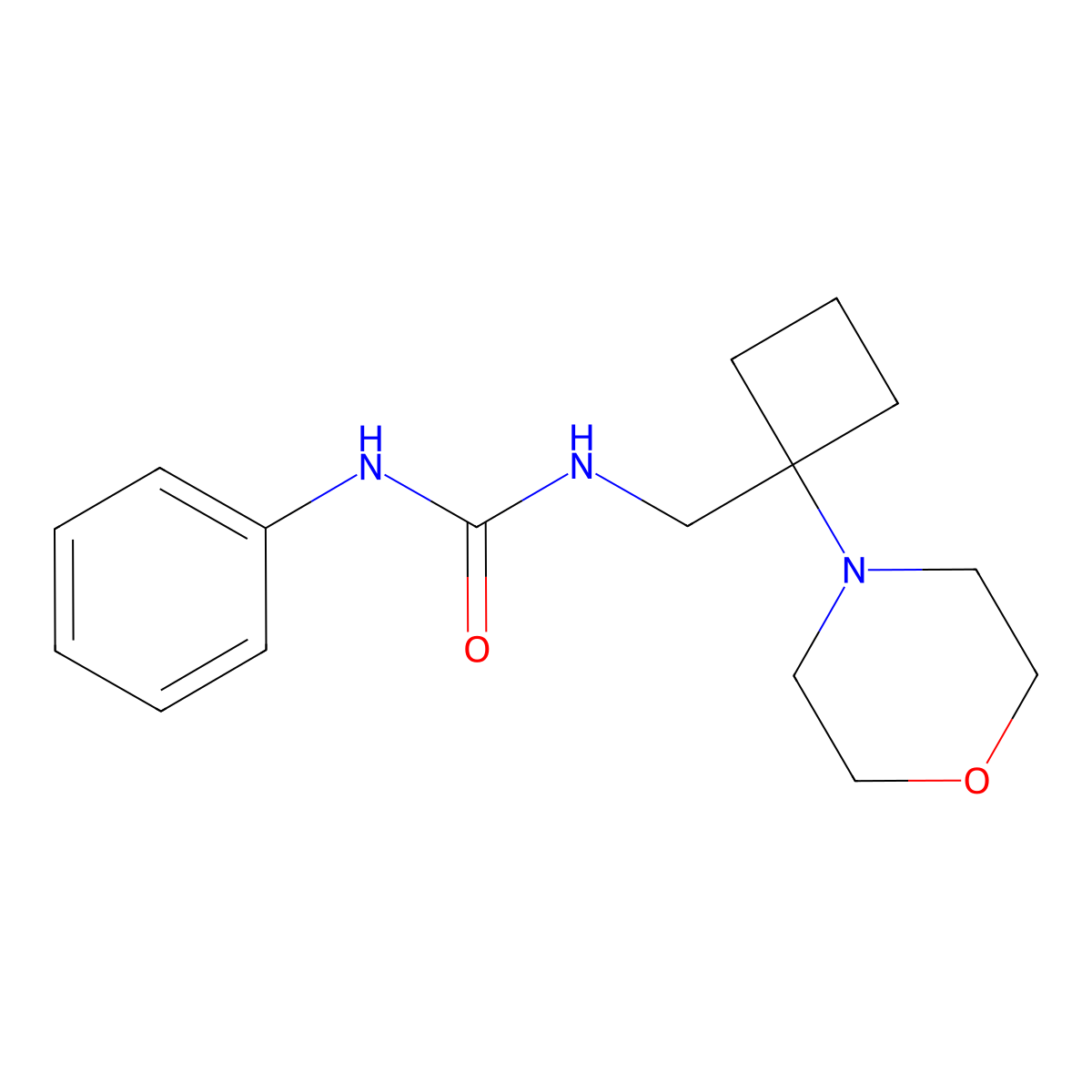 3-{[1-(Morpholin-4-yl)cyclobutyl]methyl}-1-phenylurea molecular structure, CAS 2380061-96-9