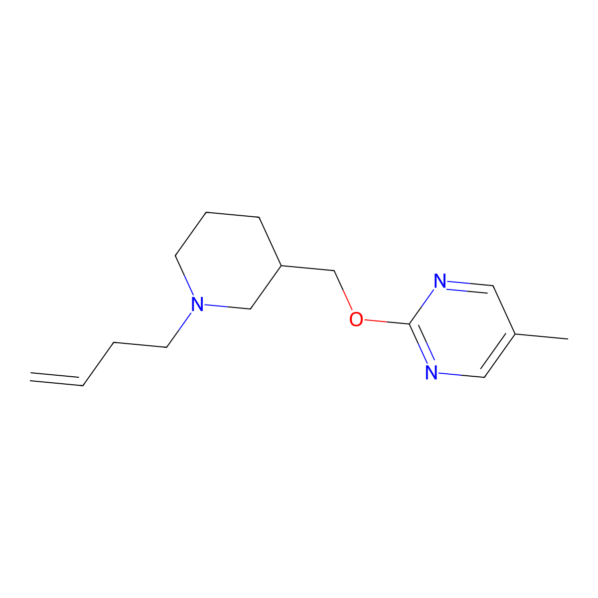 2-{[1-(But-3-en-1-yl)piperidin-3-yl]methoxy}-5-methylpyrimidine molecular structure, CAS 2380062-08-6