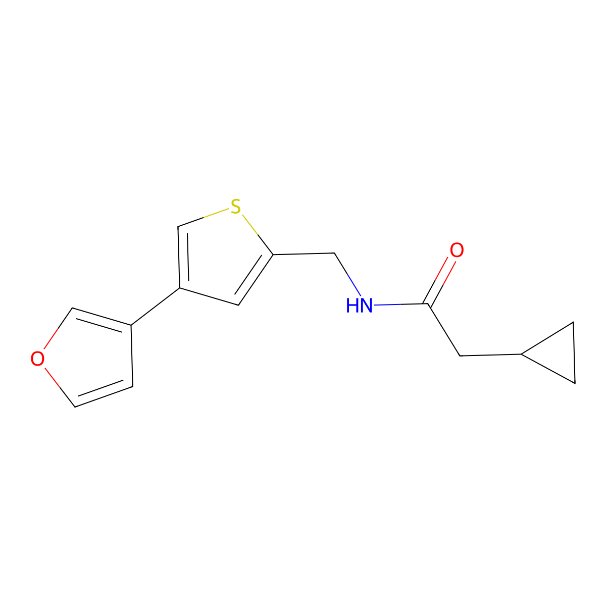2-cyclopropyl-N-{[4-(furan-3-yl)thiophen-2-yl]methyl}acetamide molecular structure, CAS 2380062-14-4
