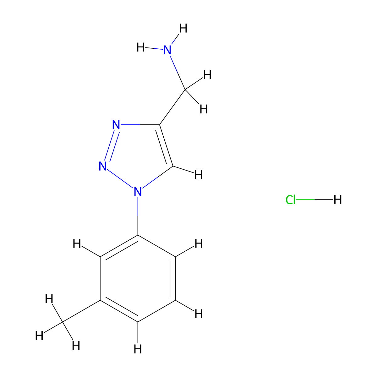 [1-(3-methylphenyl)-1H-1,2,3-triazol-4-yl]methanamine hydrochloride molecular structure, CAS 2380062-30-4