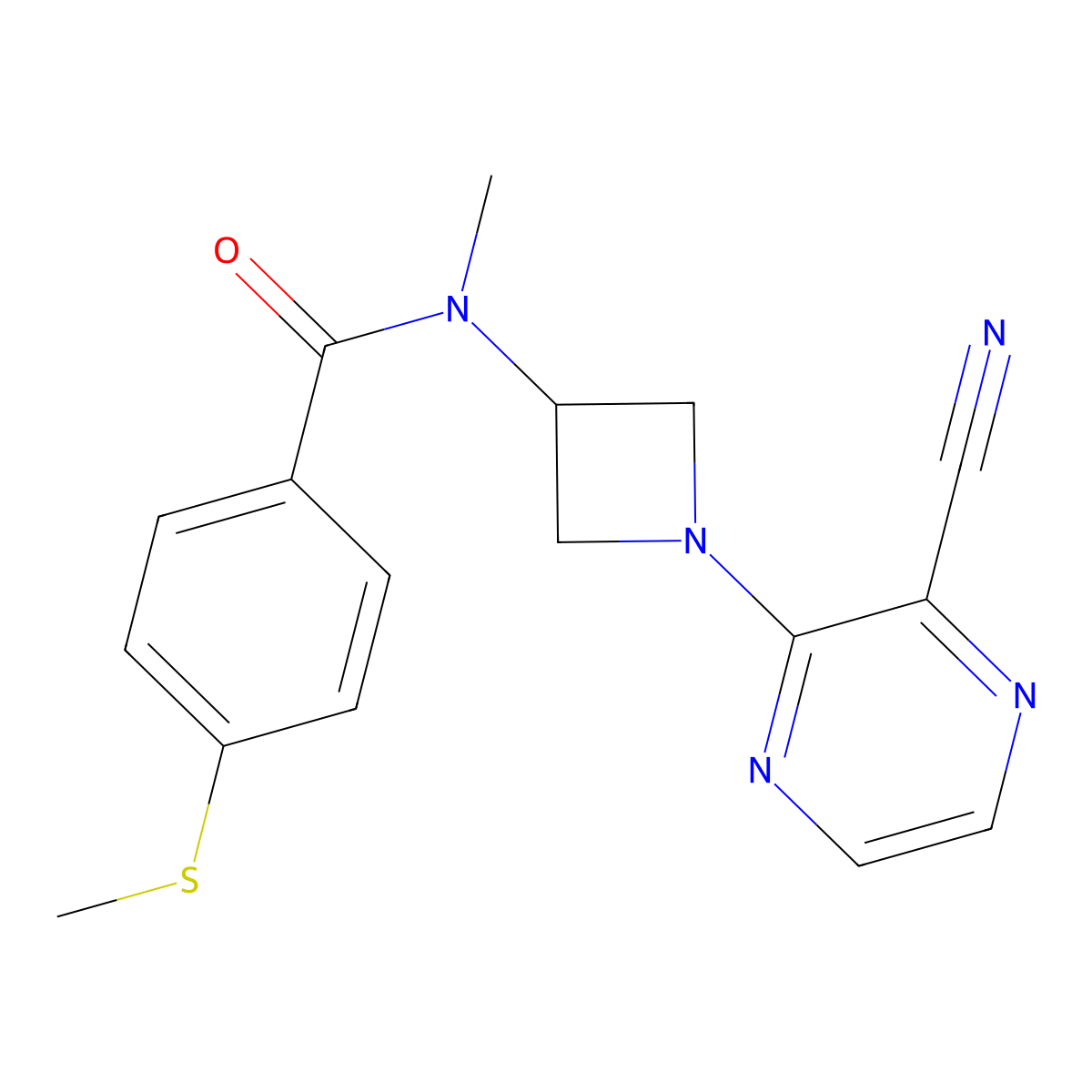 N-[1-(3-cyanopyrazin-2-yl)azetidin-3-yl]-N-methyl-4-(methylsulfanyl)benzamide molecular structure, CAS 2380062-32-6